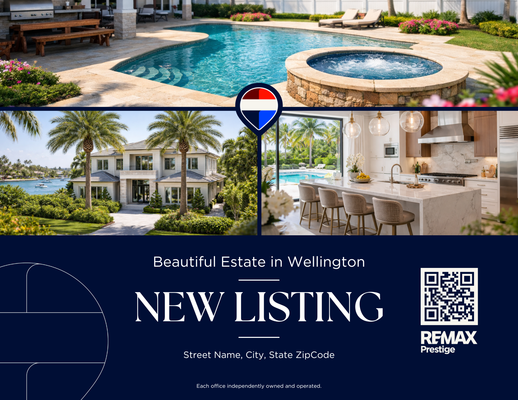 A postcard template design for agents in office (3x2)