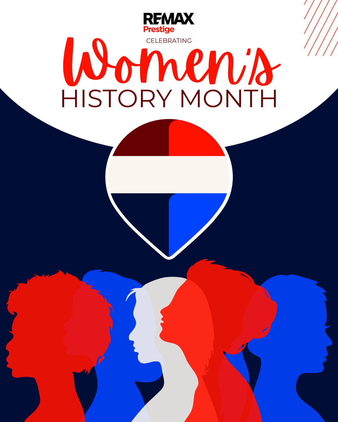 A social media post graphic focusing on Women's History Month (Instagram)