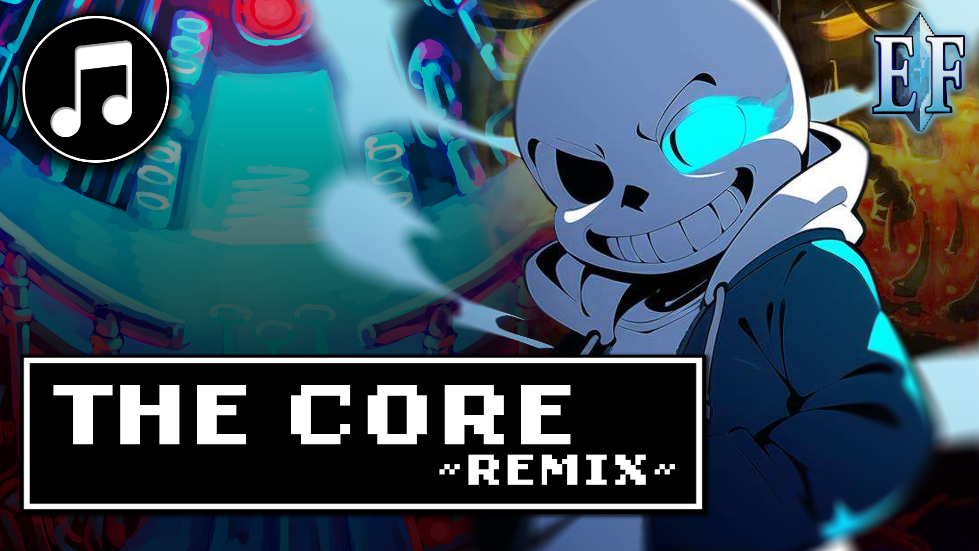 A video thumbnail that would focus on a song remix for Undertale's "The Core" music.