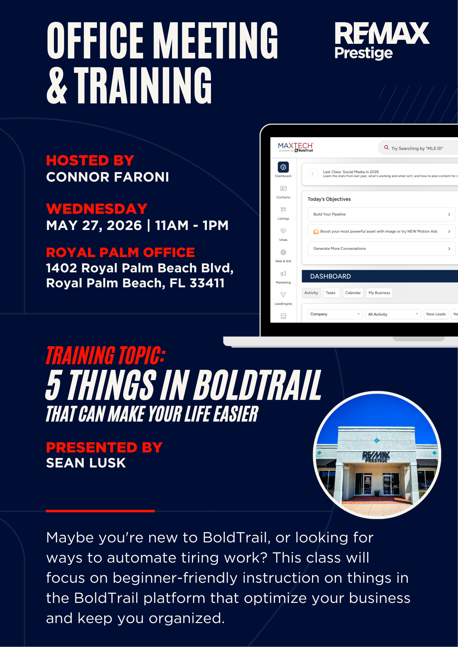 An internal flyer for an office meeting/training seminar (PDF)