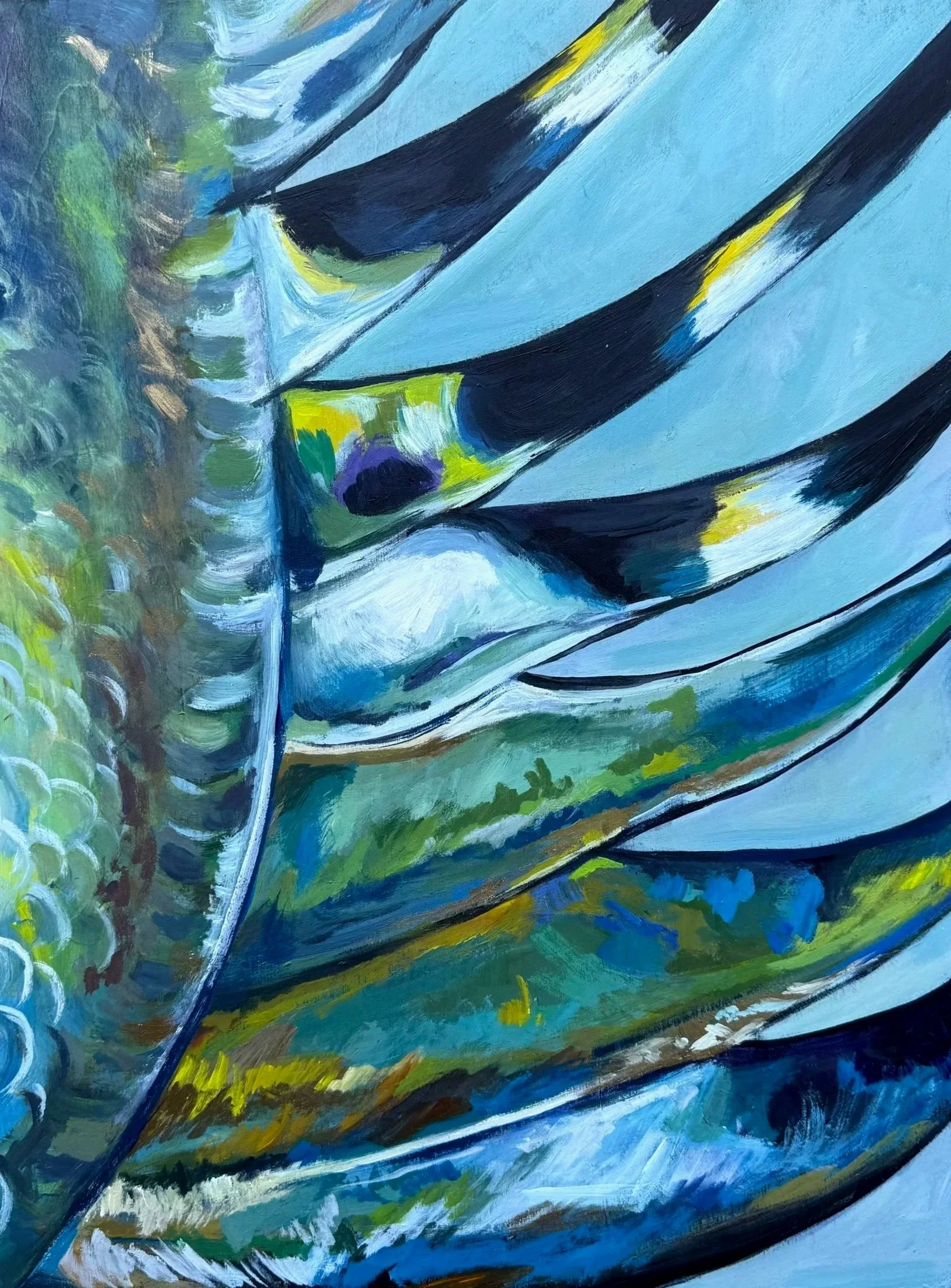 "Fish Study", Acrylic on Wood, 2026