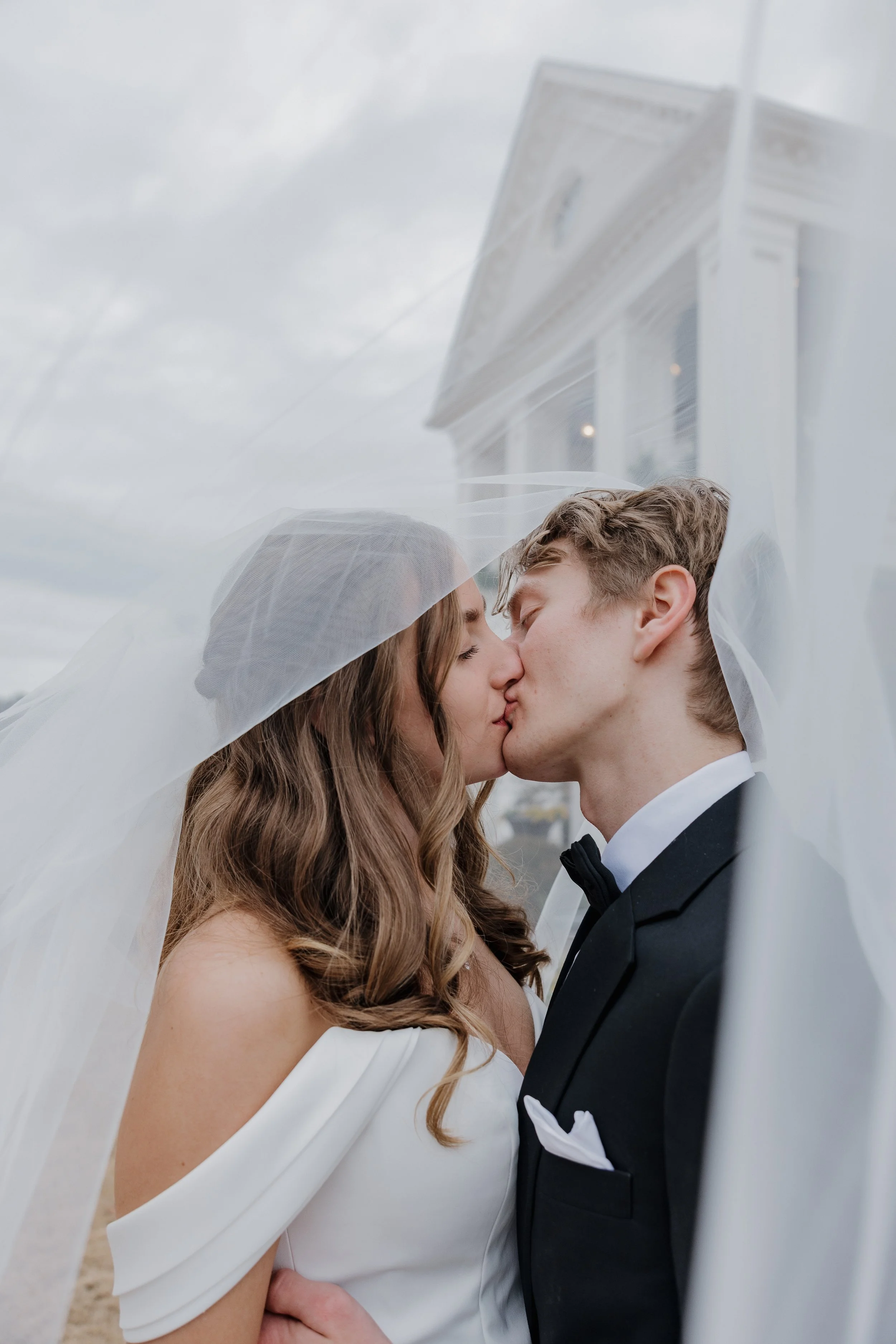 Intimate wedding couple photos at Donovan Manor venue