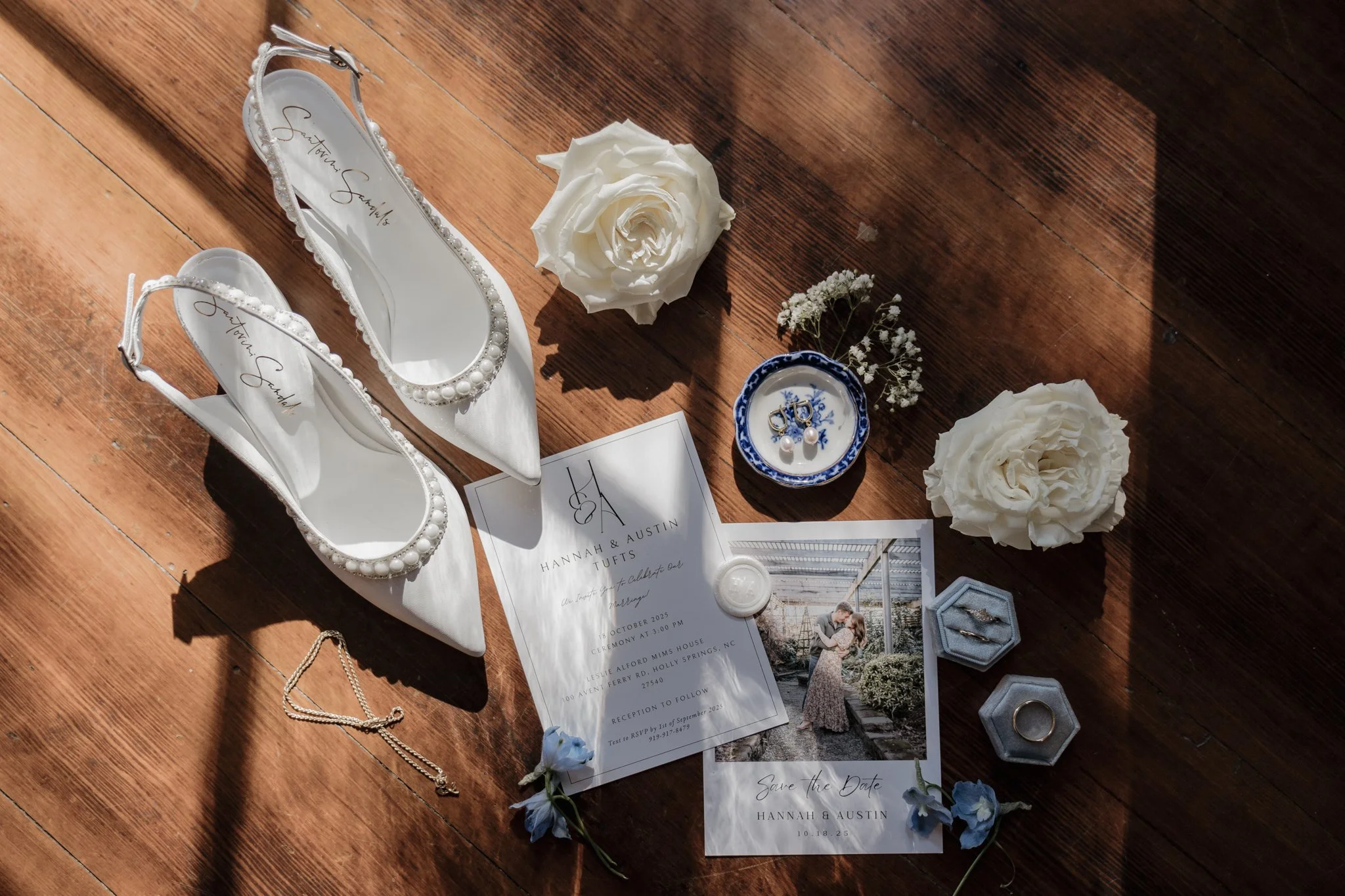 Wedding Details at The Mims House in Holly Springs, NC