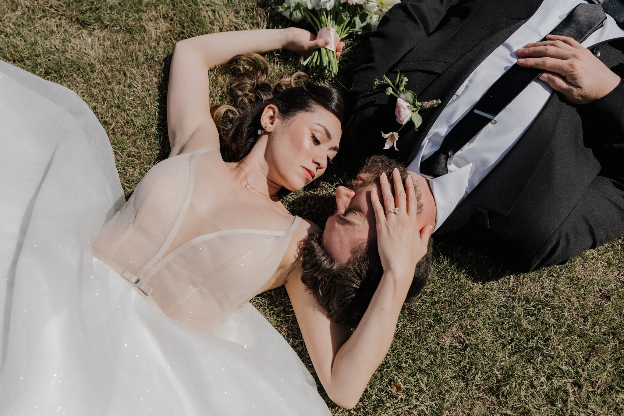 Editorial wedding portraits at The Skyroom Wedding Venue in North Carolina
