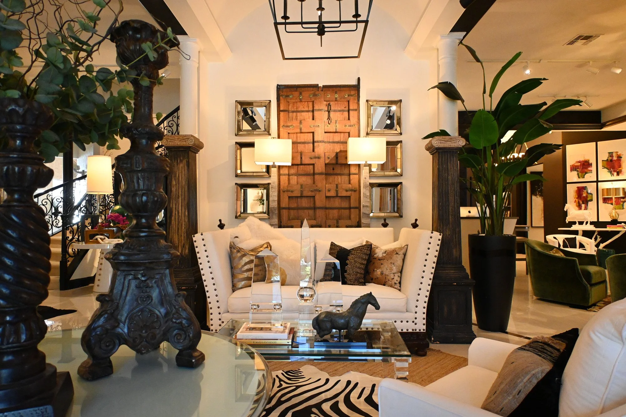 Eclectic Lounge with Animal print accents