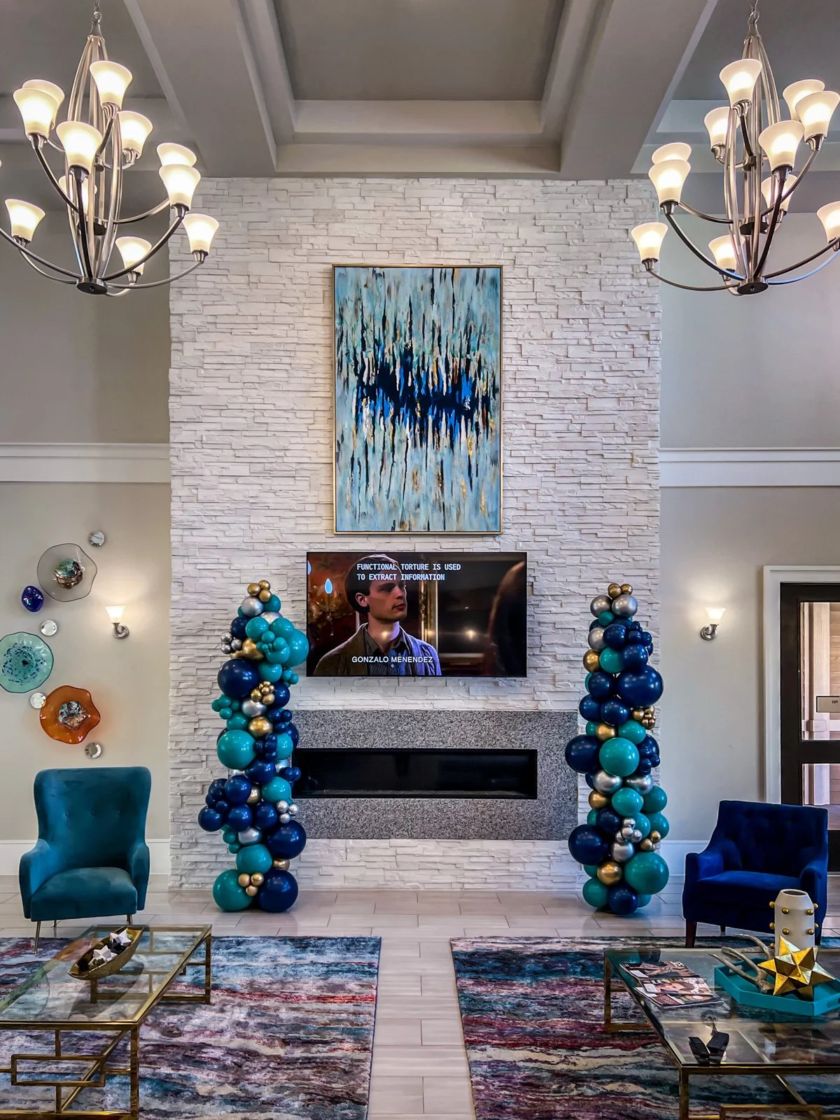 Commercial interior design for the active senior residence, transitional common areas for entertaining.