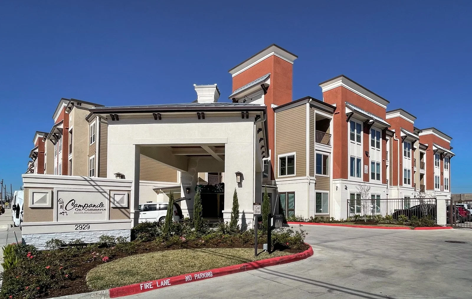 Commercial interior design for a senior active living residence, transitional common areas.
