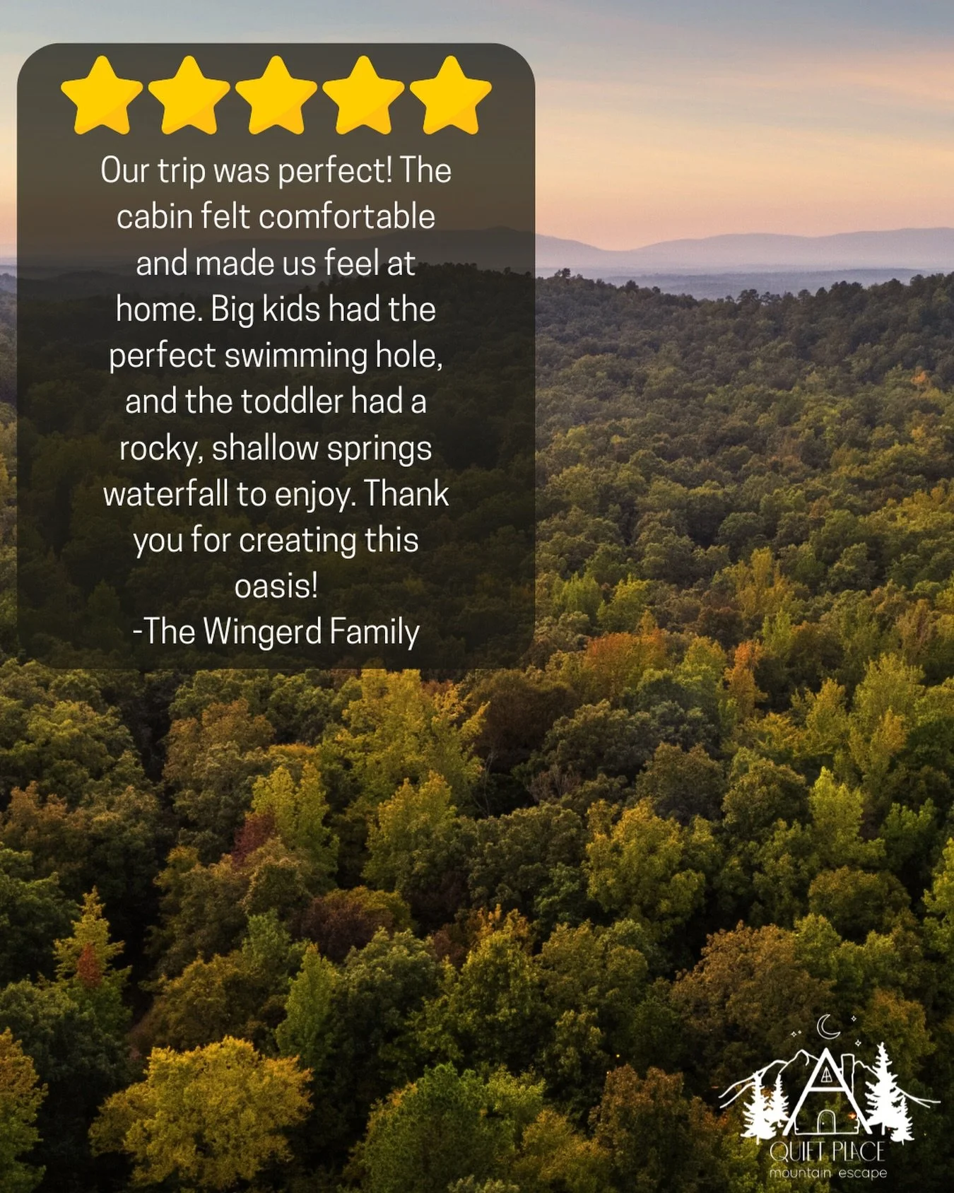 The perfect family getaway starts with comfort, nature, and space to explore 🌲🤍
Guests love that A Quiet Place Mountain Escape feels like home &mdash; with adventures for every age, from swimming holes to waterfalls and peaceful moments surrounded 
