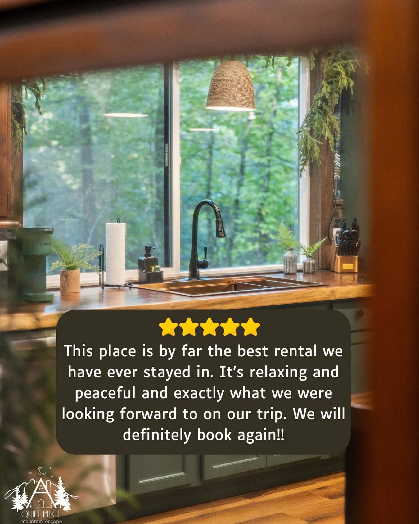 Relaxing. Peaceful. Exactly what you were looking for. 🌿✨
We love creating a space where guests can truly unwind.
 #AQuietPlaceMountainEscape
#CabinGetaway
#MountainEscape
#CabinRetreat
#CozyCabinVibes