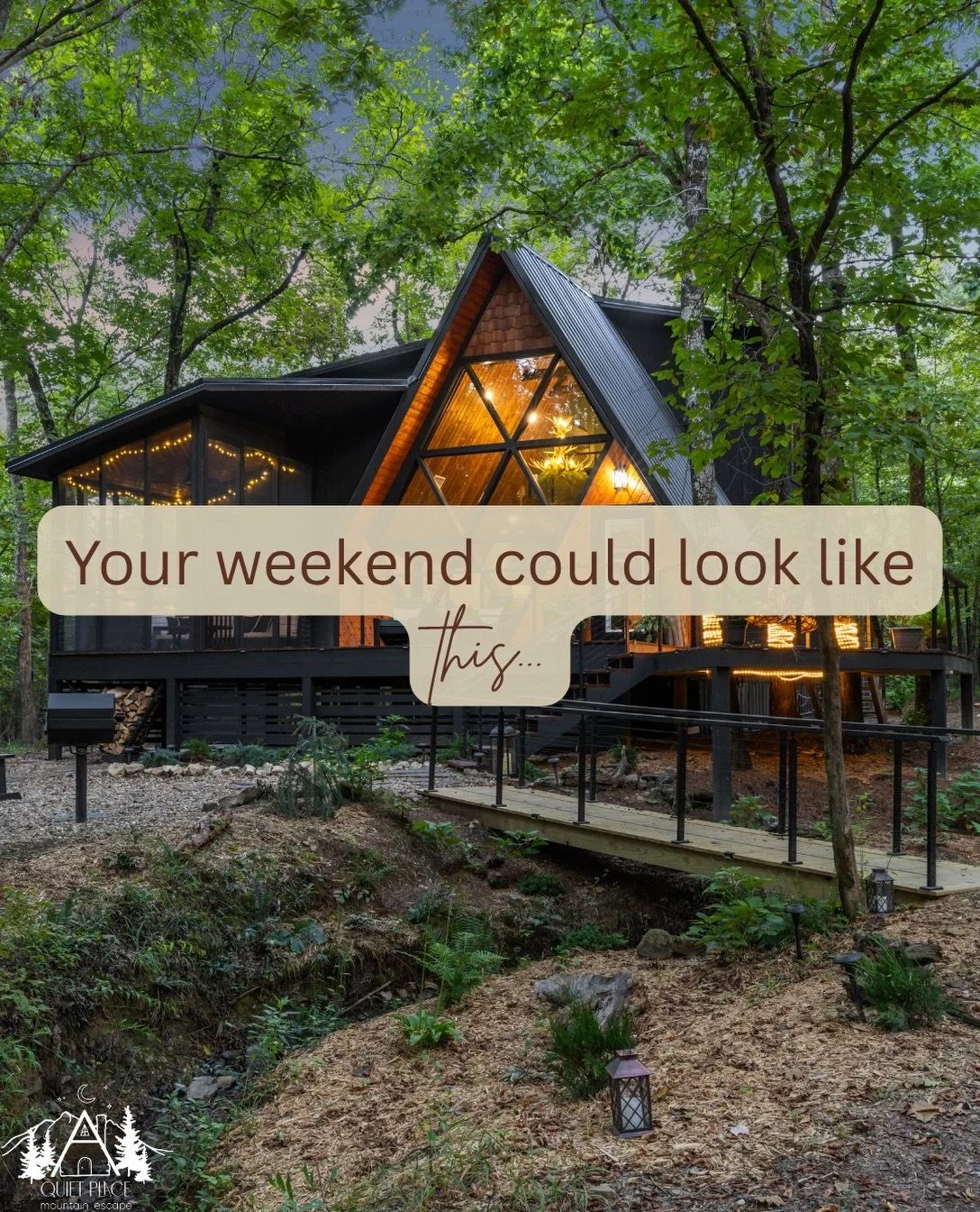Your weekend could look like this&hellip; 🌲✨
Slow mornings with nowhere to be. Coffee surrounded by the trees. A little spa time. An afternoon soak. Evenings under the string lights. And finally, the kind of quiet you&rsquo;ve been craving. 🤎
All t