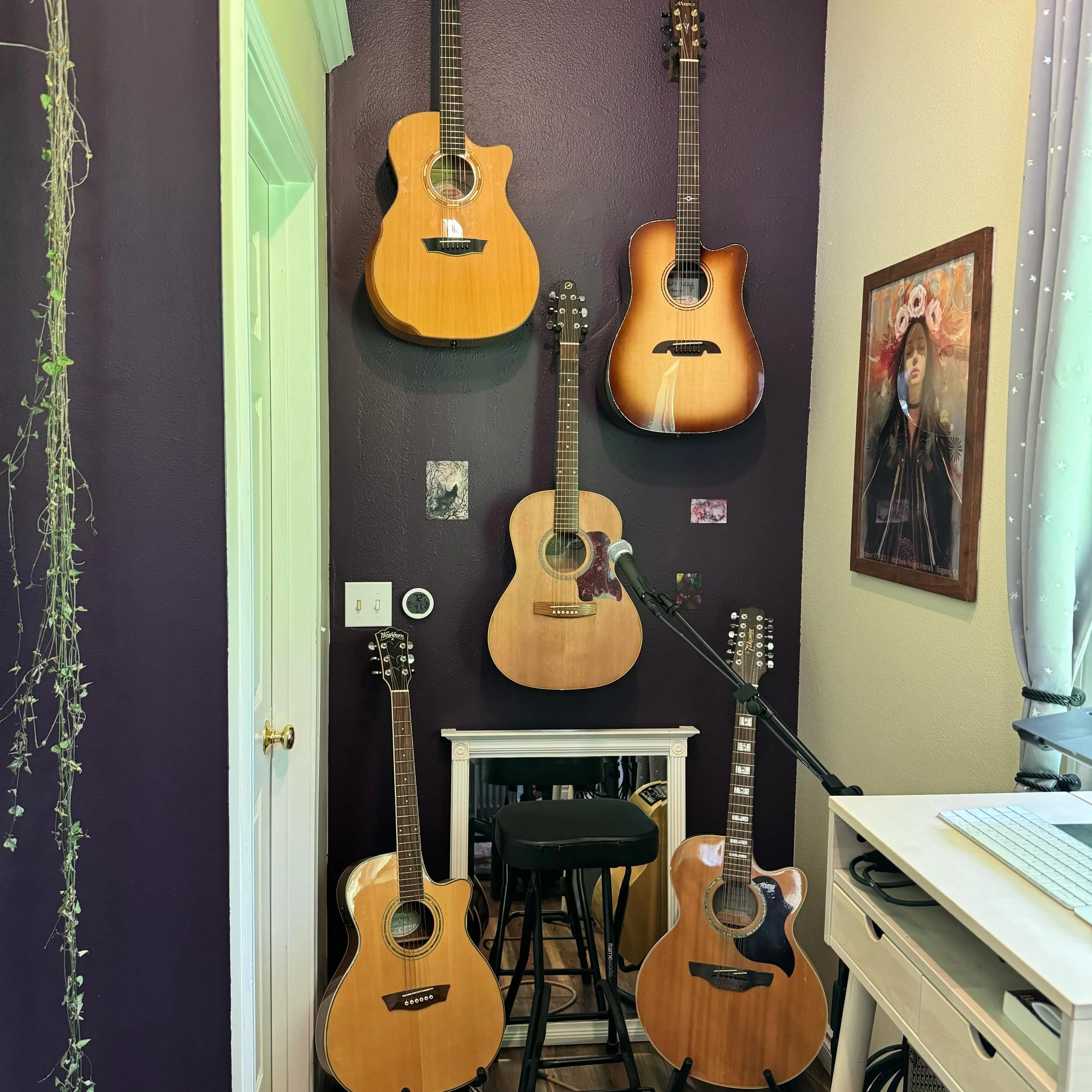 Hardest part of getting ready for a show is deciding which guitar to bring. Come see which one I decided on this Saturday at the Vashon Farmers Market 11am. #vashon #farmersmarket