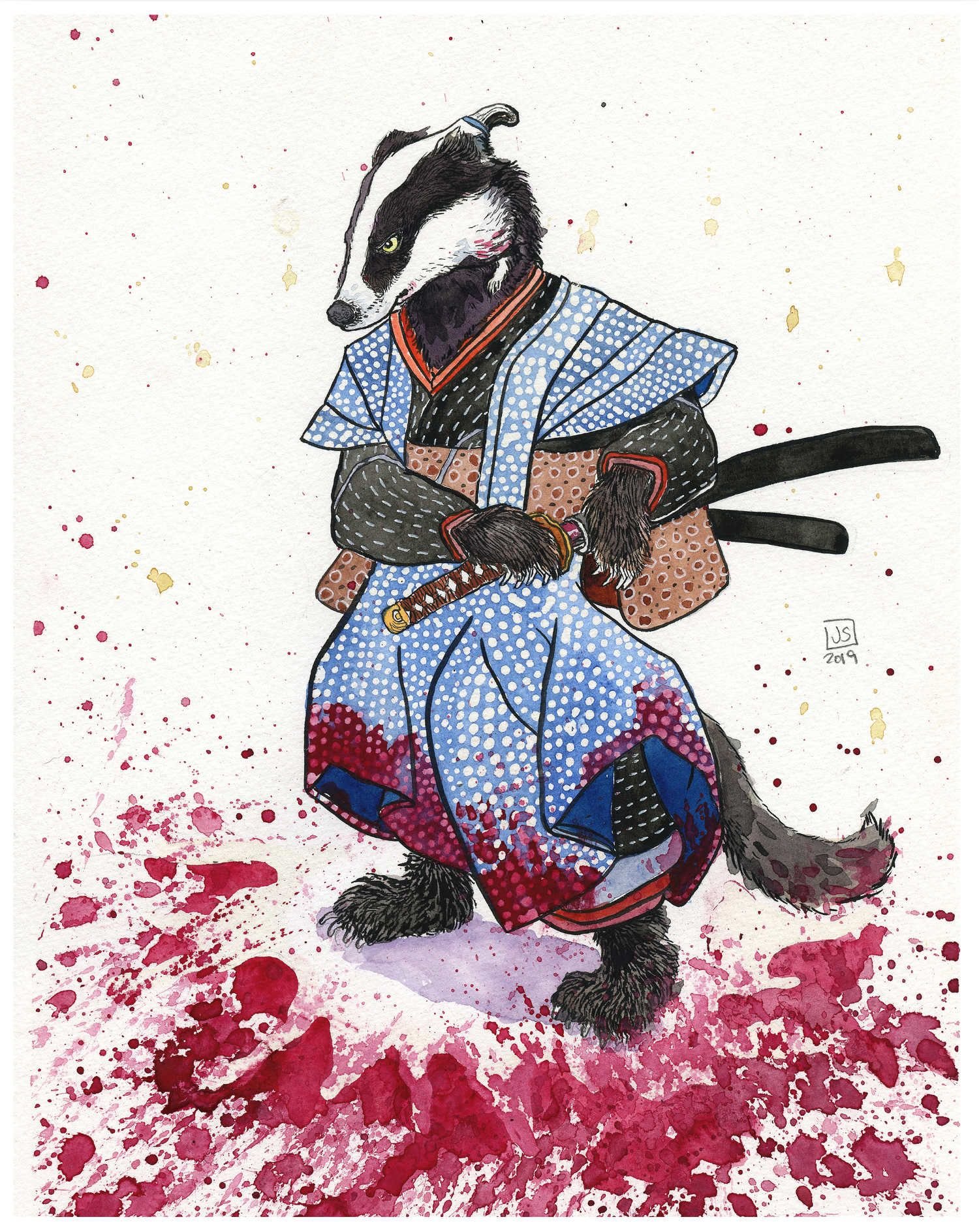 Samurai Badger print