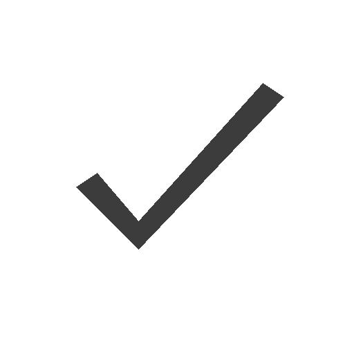 Black check mark symbol on transparent background