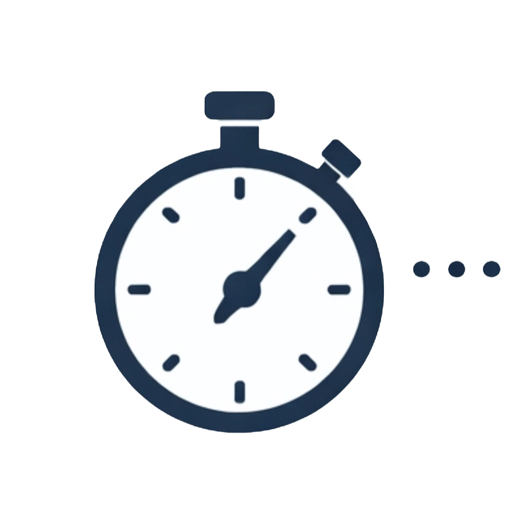 Illustration of a stopwatch showing the time around 8:07.