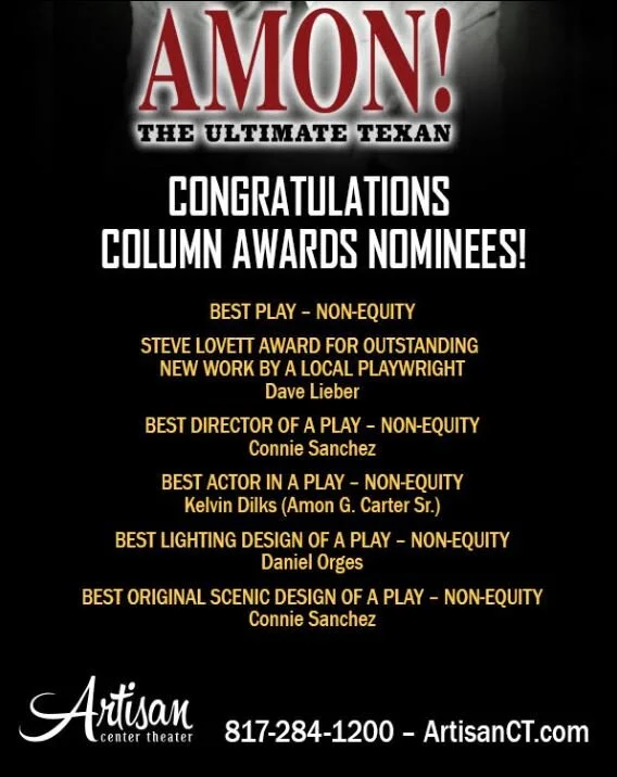 AMON! play captures six award nominations: Best Play, Best Actor, Best Director