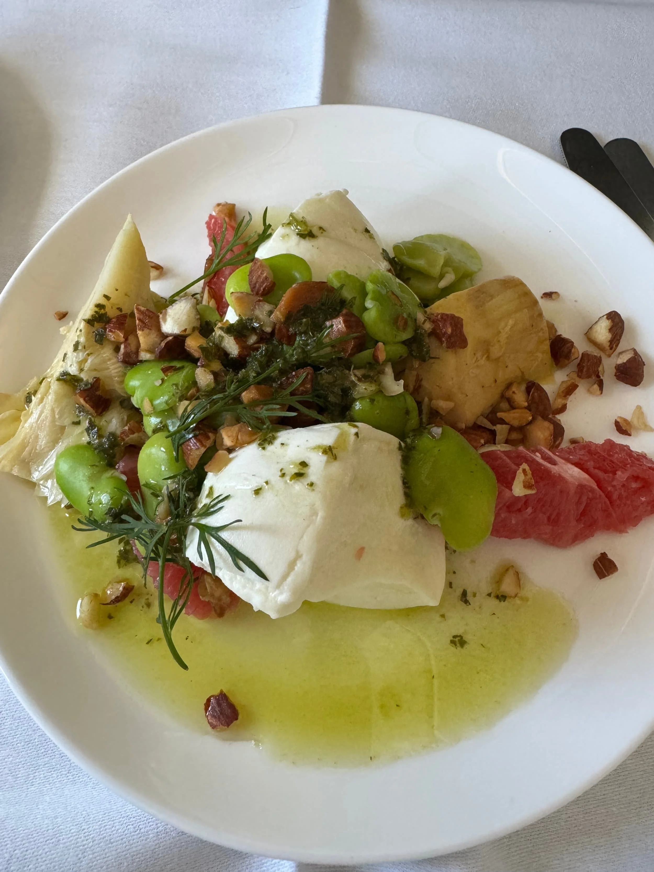 This burata salad was one of the best presented and tasting dishes I’ve ever had onboard.