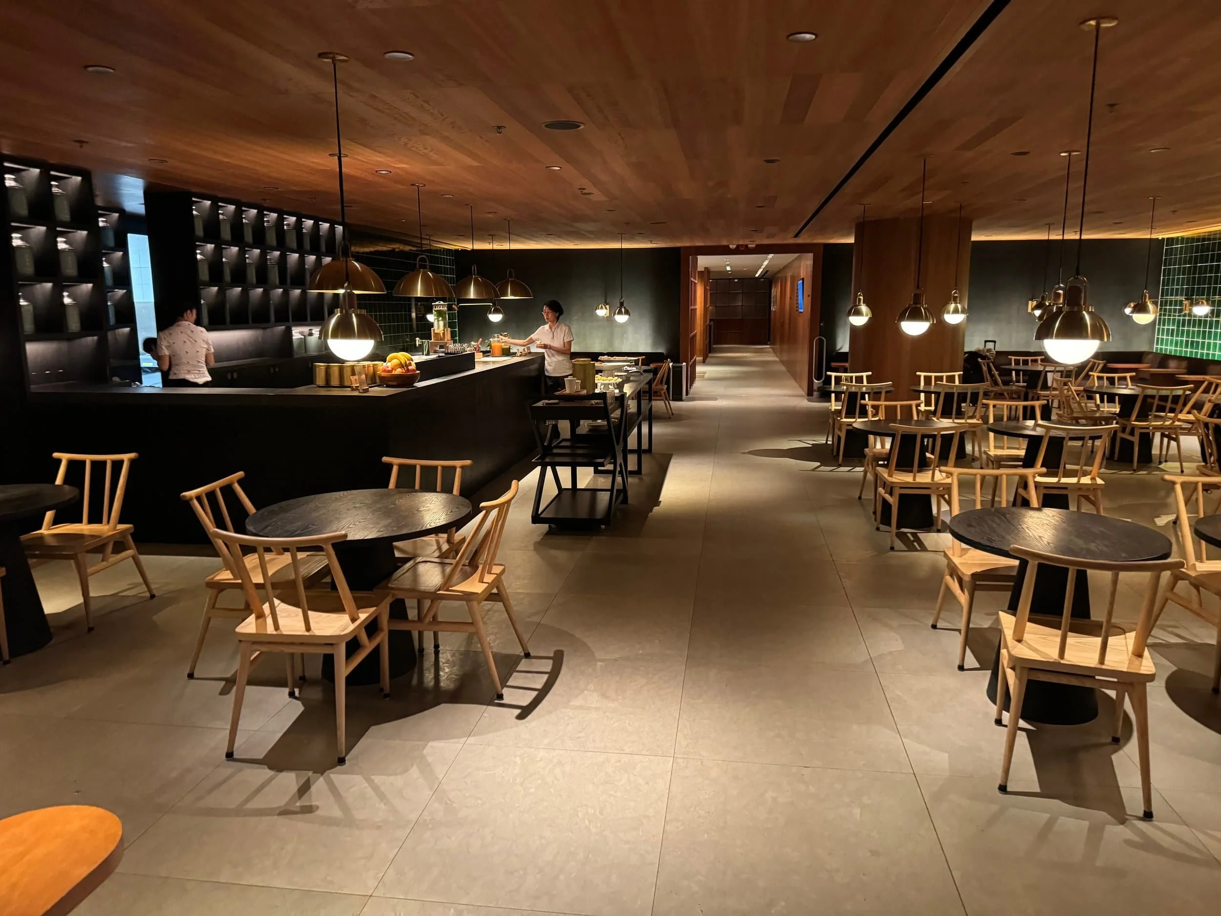 The tea room inside Cathay Pacific The Pier Business lounge