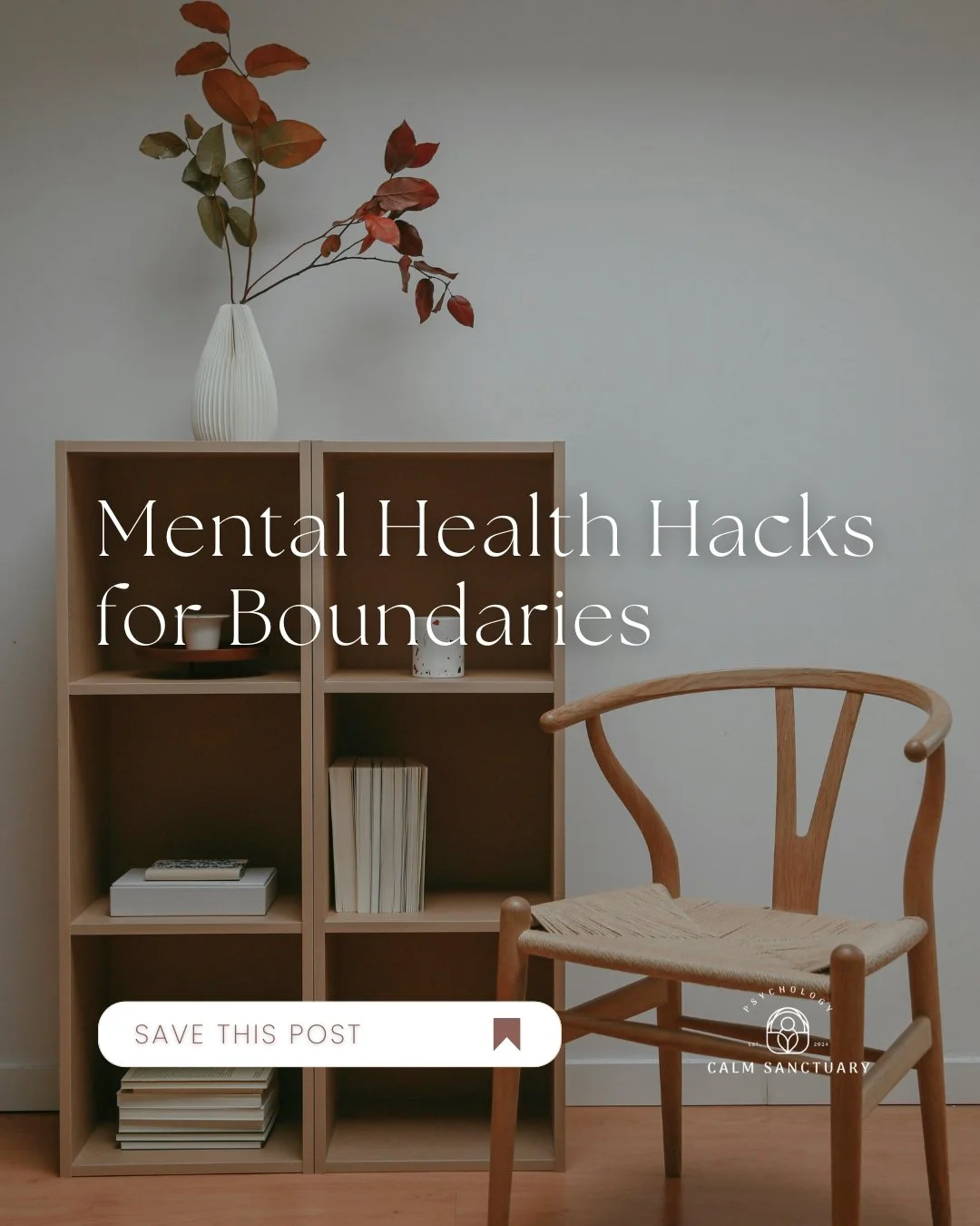 Boundaries are emotional self-care in action. 
Let’s build yours together — book a session at calmsanctuary.com.au🌱
 #CalmSanctuary #CalmSanctuaryAu #psychologyaustralia #TherapyJourney #healthyboundaries