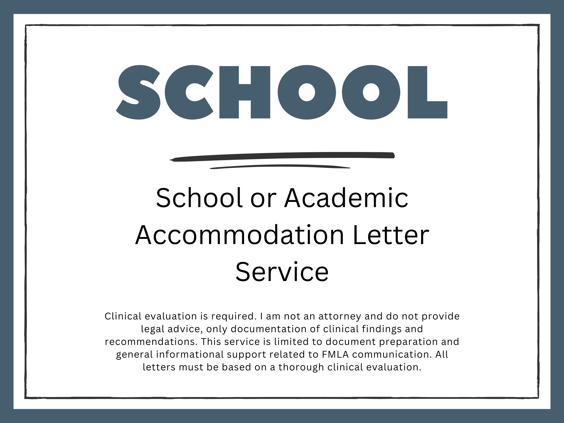 School or Academic Accommodation Letter Service