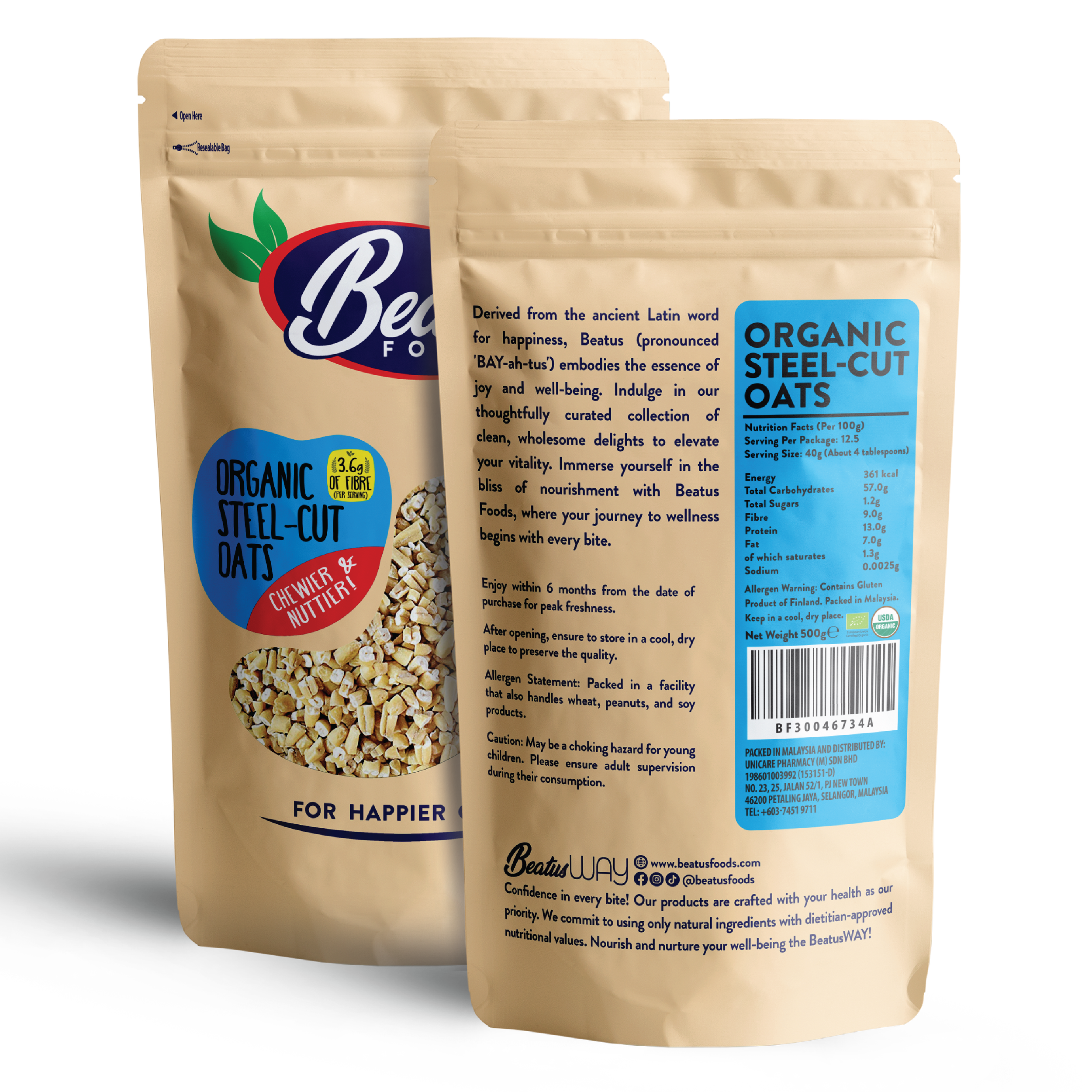 2. Organic Steel Cut Oats Front Back.png