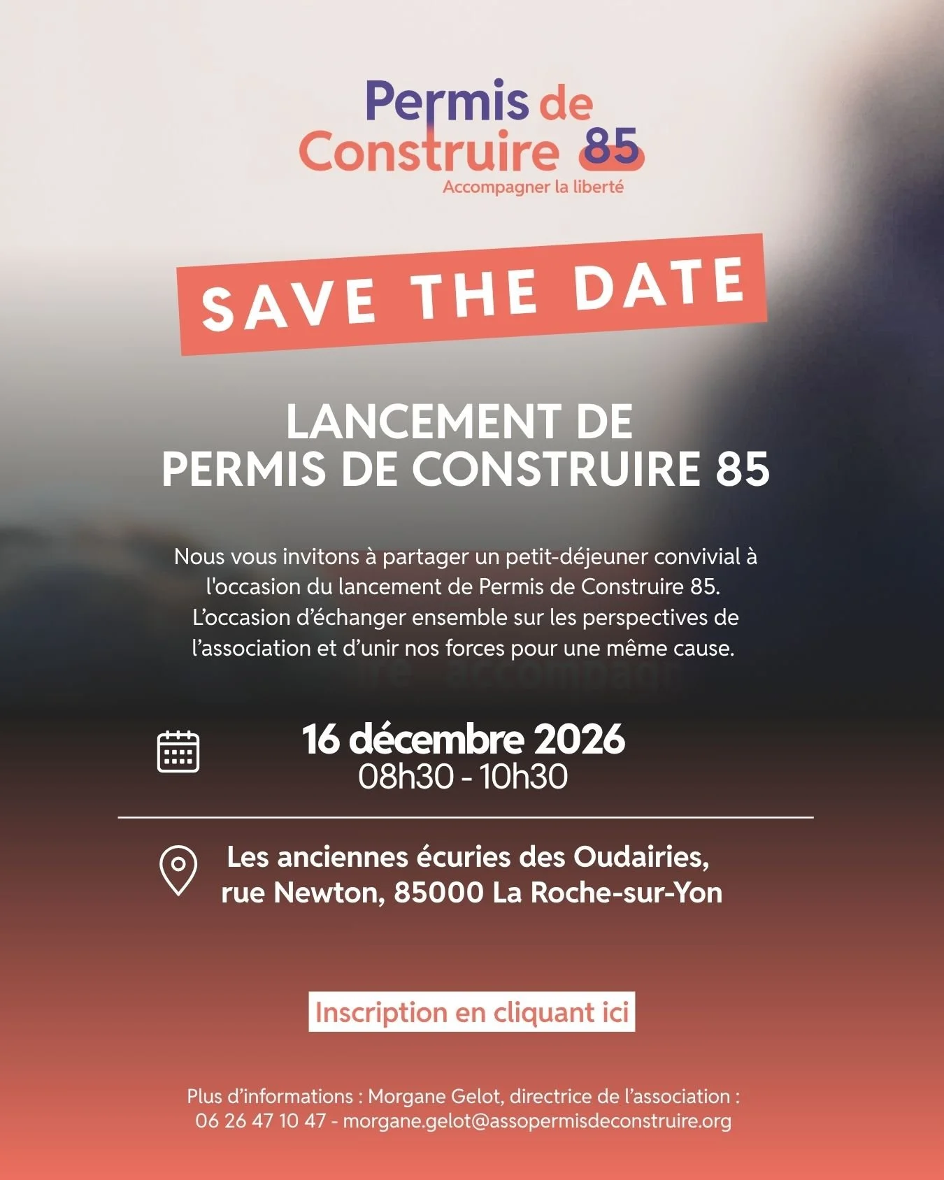 Save the Date - Lancement de Permis de Construire 85, 16 décembre 2026