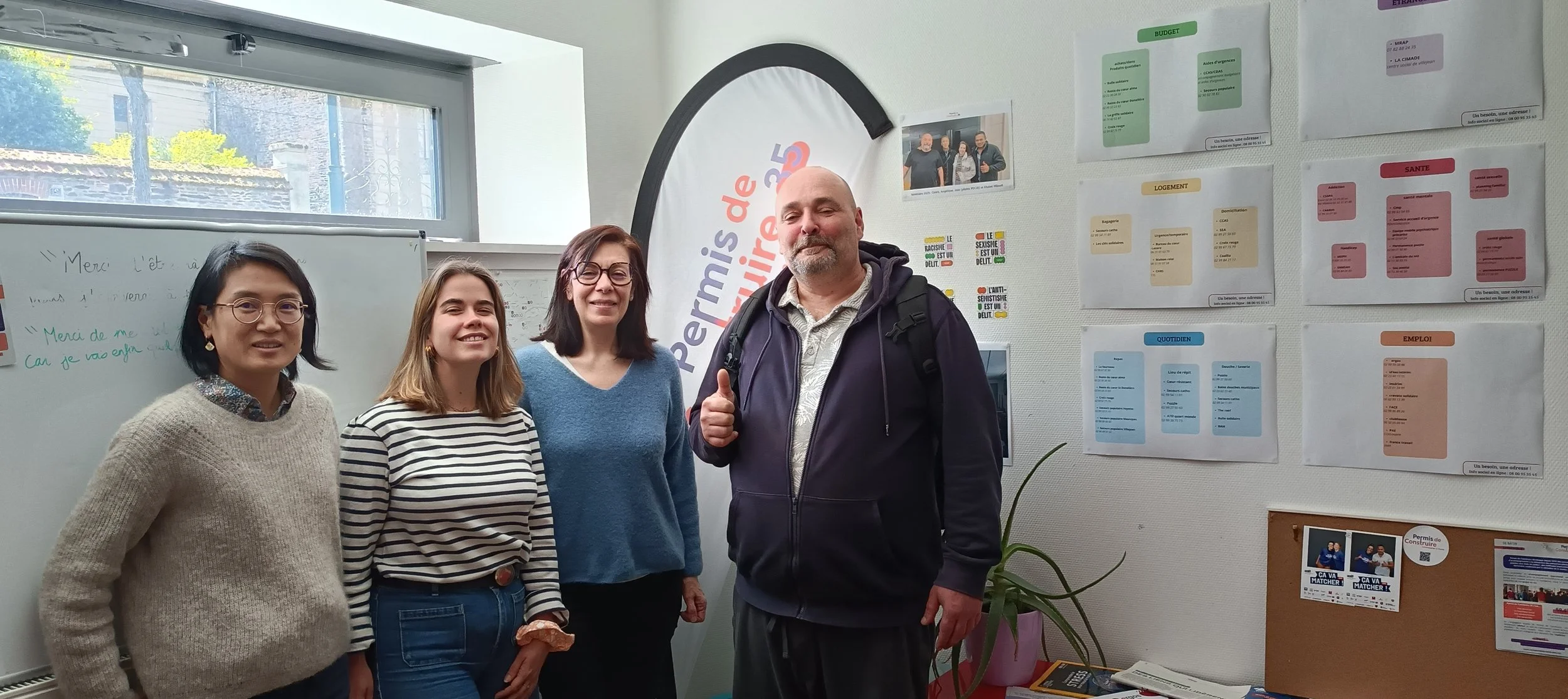 Visite de l'équipe de la Fondation Caritas à Permis de Construire 35