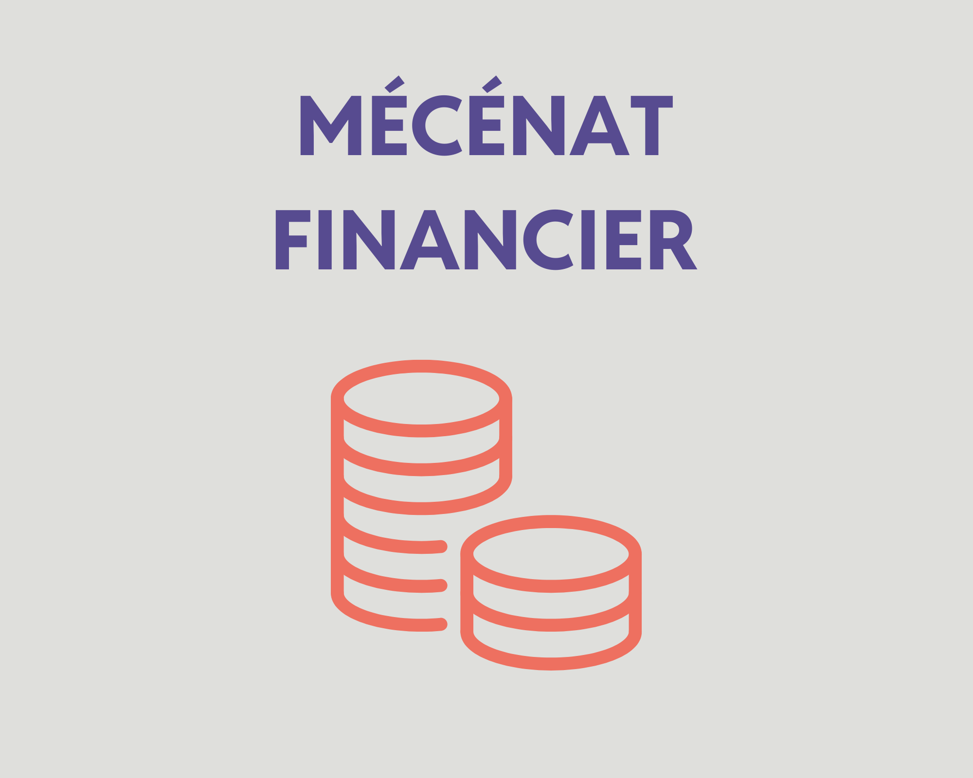 Illustration de deux piles de pièces avec le texte "Mécénat Financier".