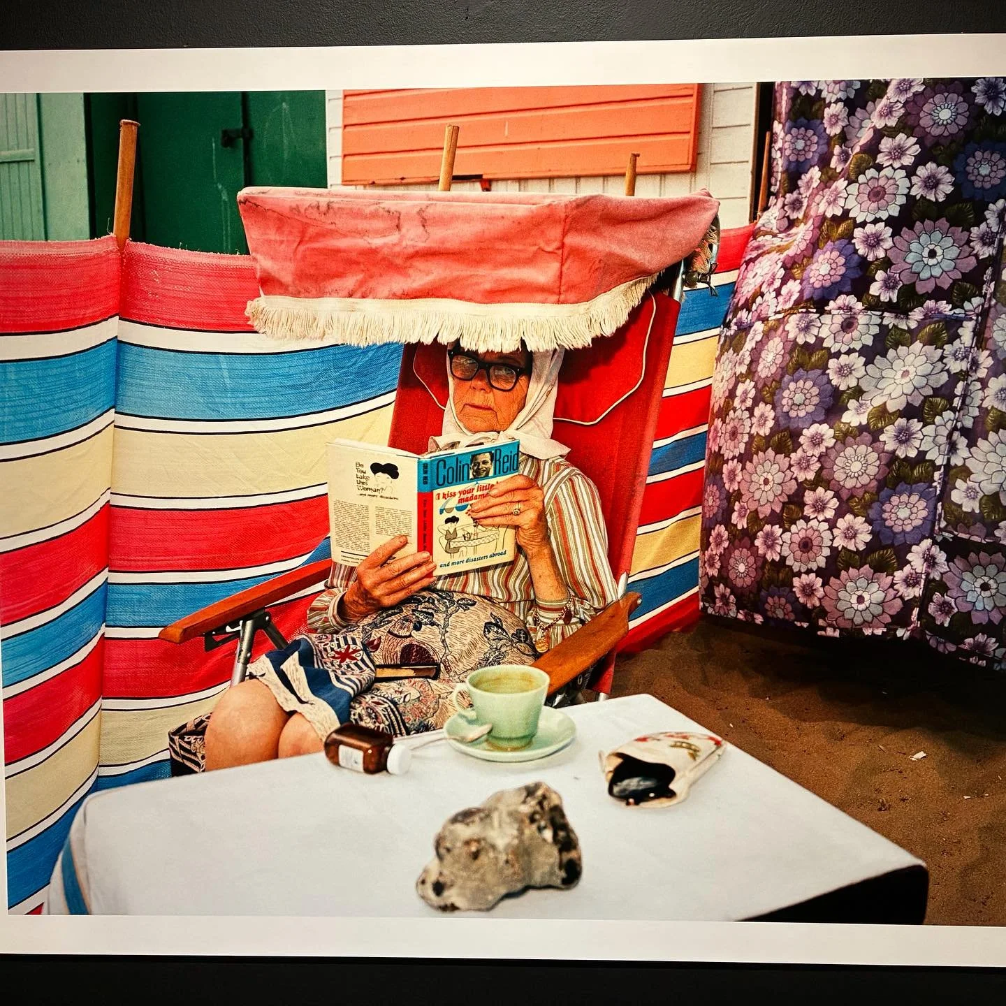 Only 2 weeks left to catch this great photography exhibition at Hove Museum by @jj.waller and @martinparrstudio , this beach hut image is my favourite. It&rsquo;s a show full of colourful life by the sea!