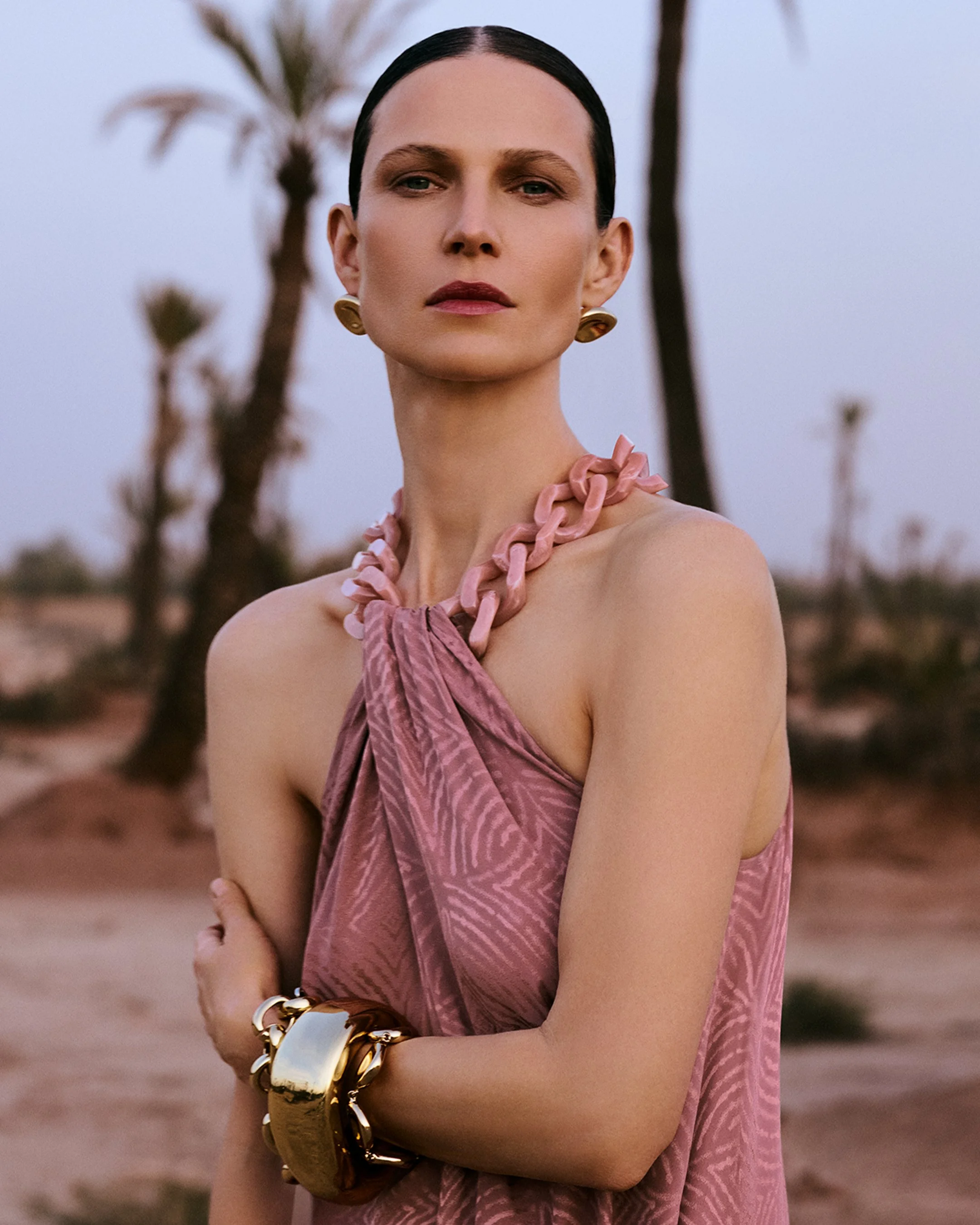 Look from JOSEPH SS26 collection, highlighting the jewellery designed by Charlie Ingham.