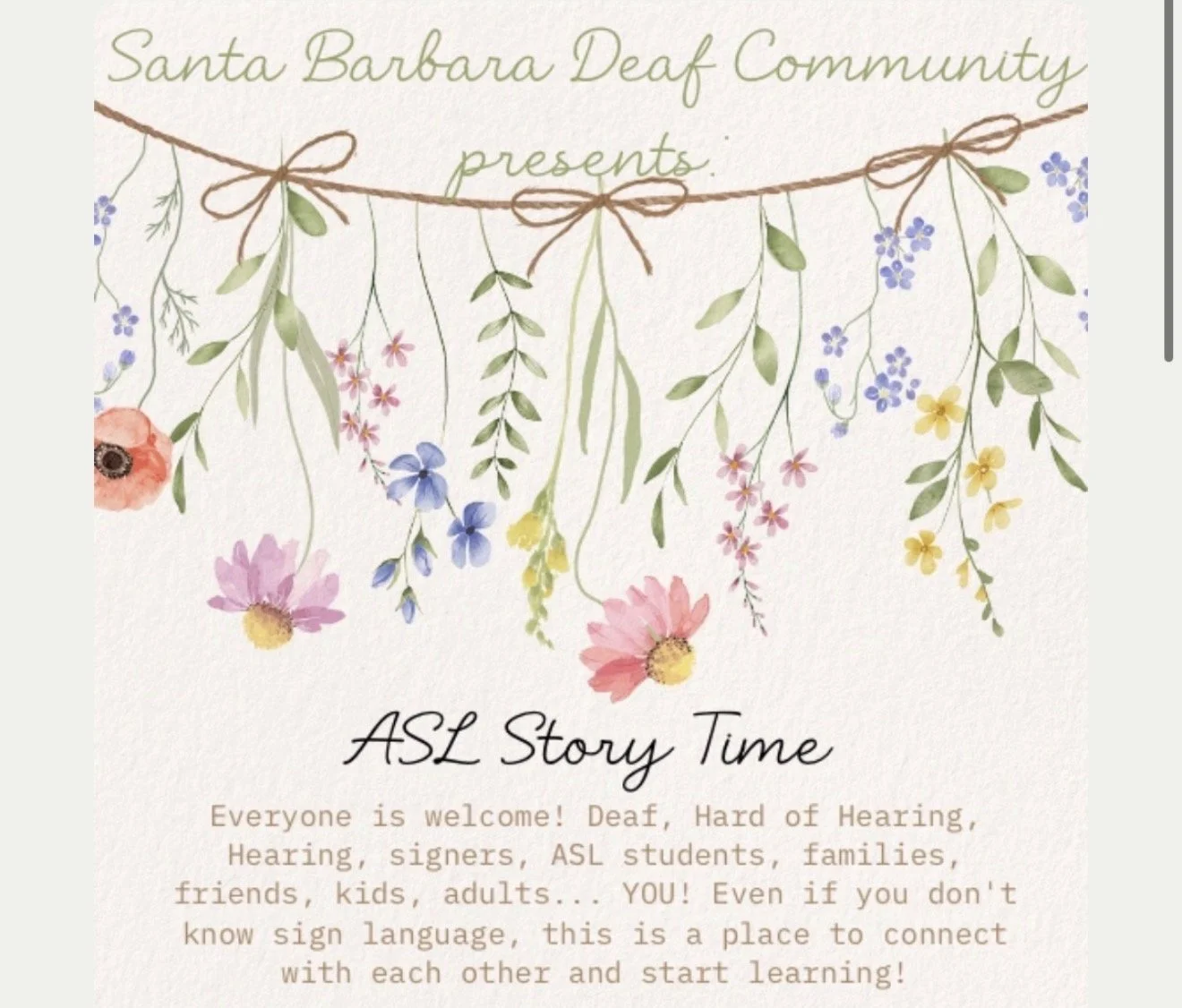 SB Deaf Community: ASL Story Time