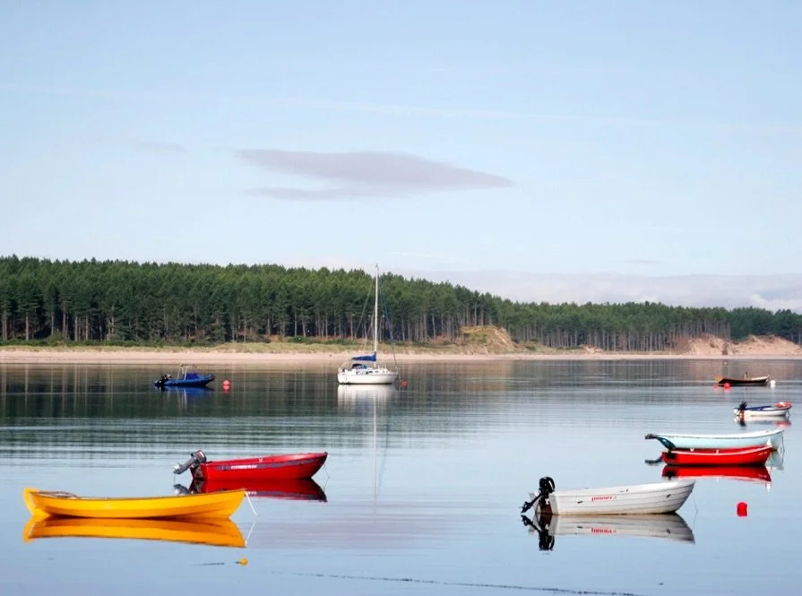 Findhorn Bay with boats