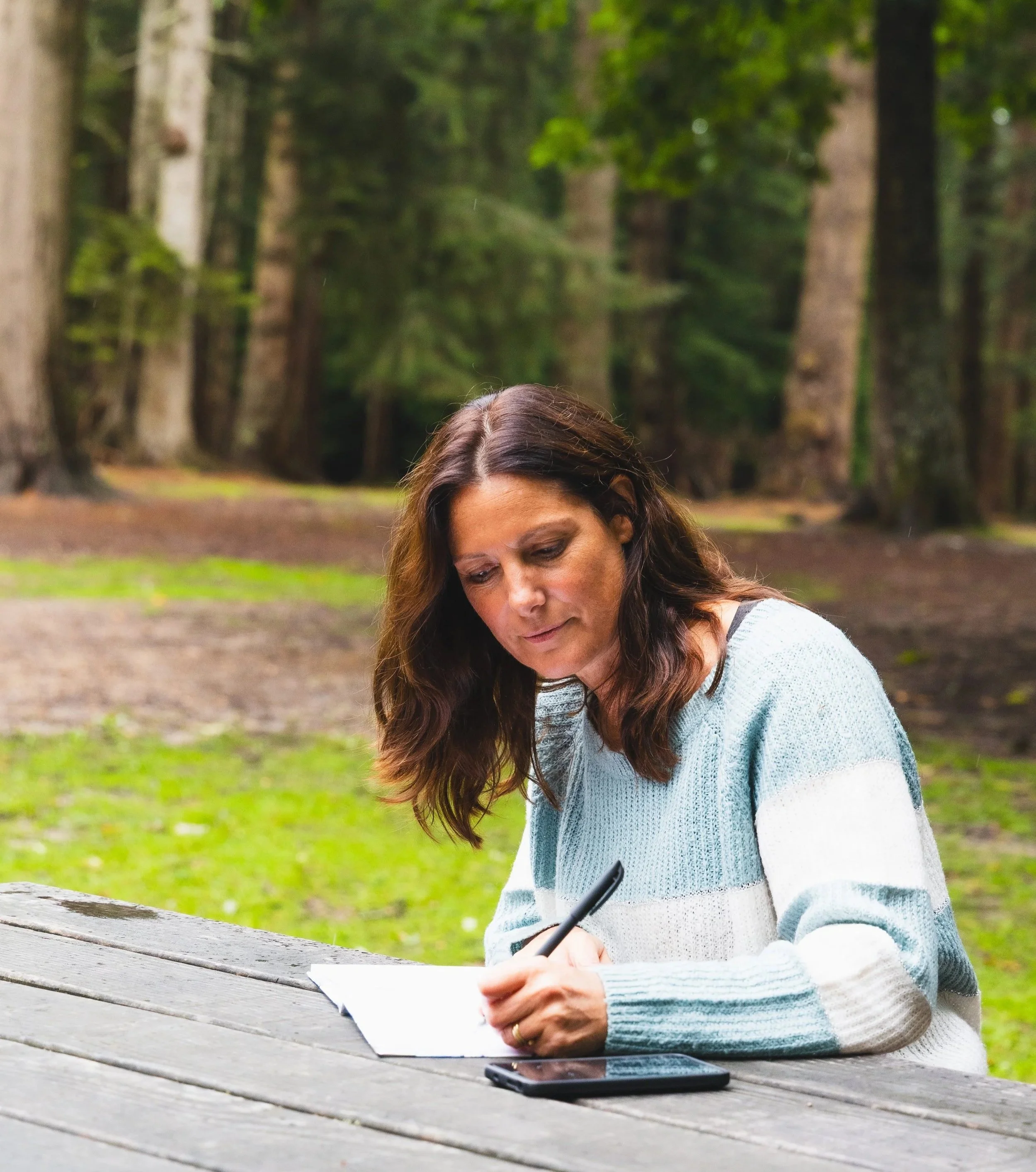 Blog writing in the woods