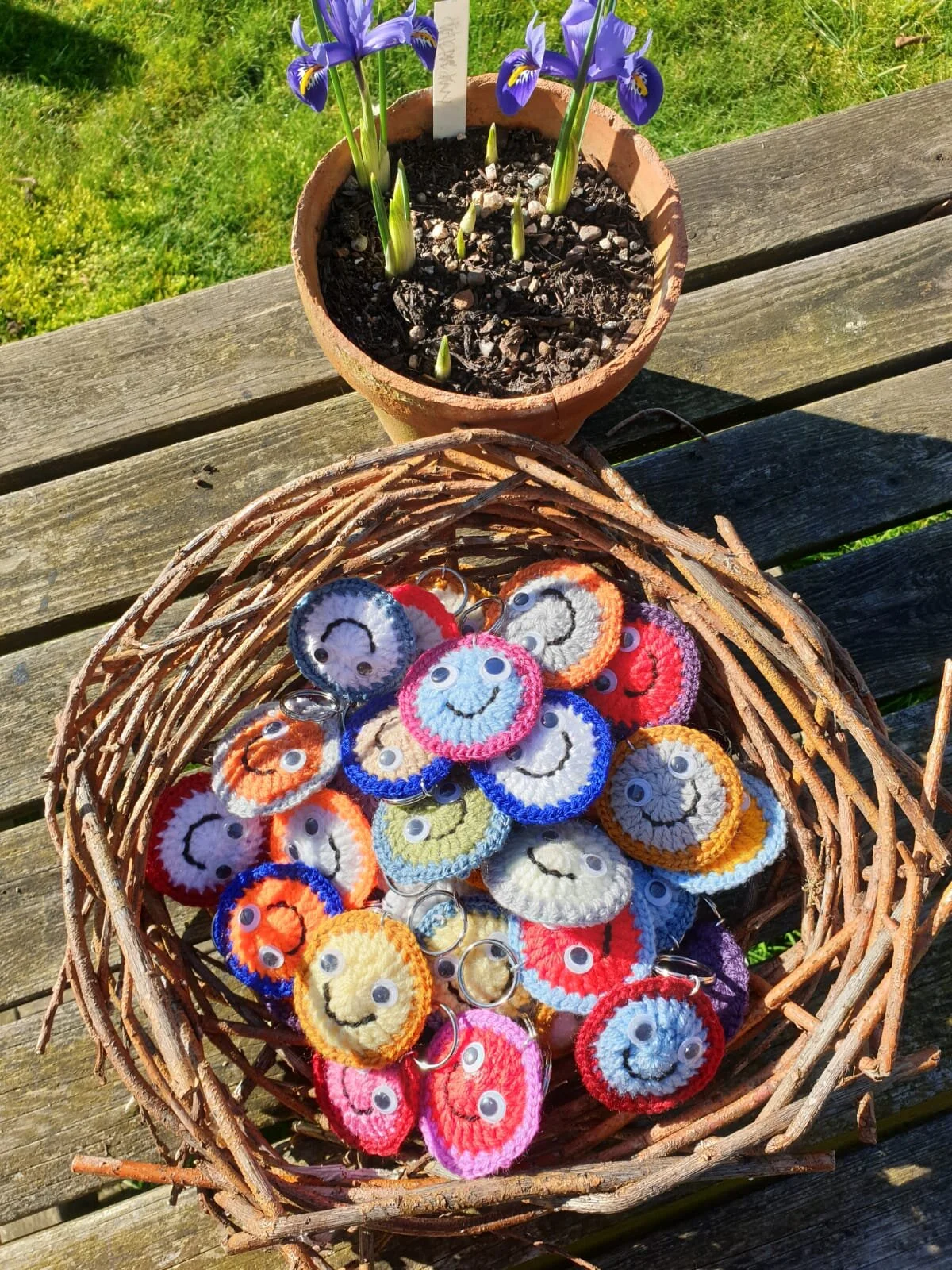 Smiley knitted keyrings by Angela.jpeg
