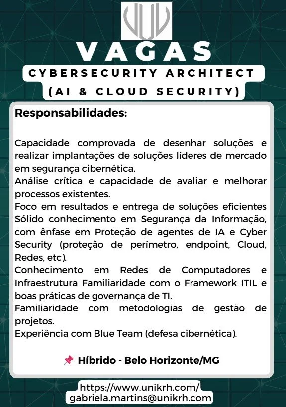 Vaga CyberSecurity Architect AI Cloud Security 