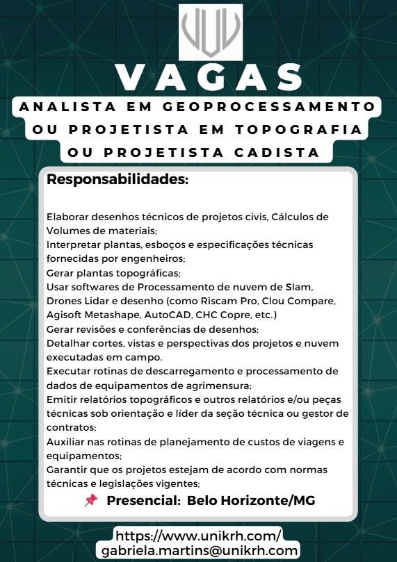 Vaga Analista de Geoprocessamento 