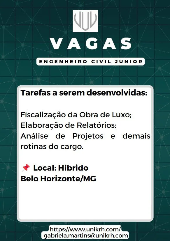 Vaga Engenheiro Civil Junior 