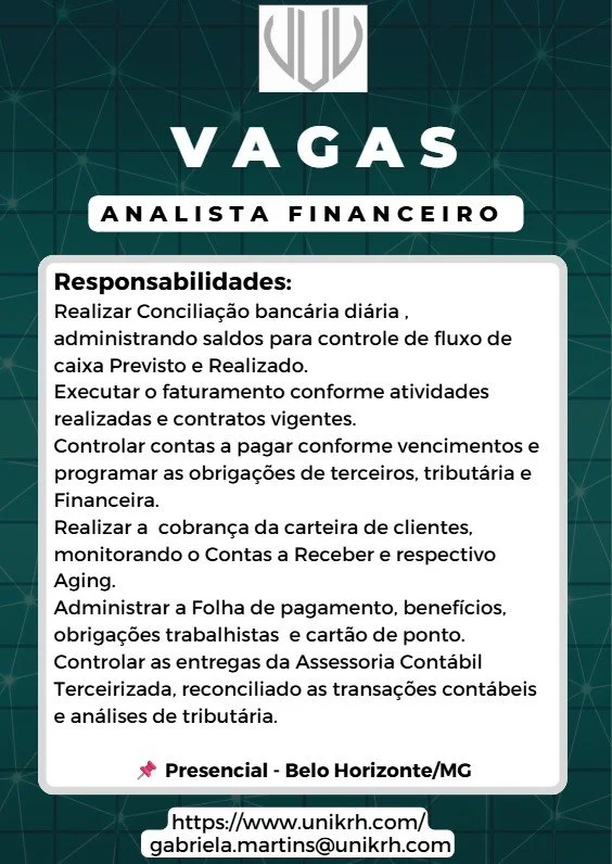 Vaga Analista Financeiro