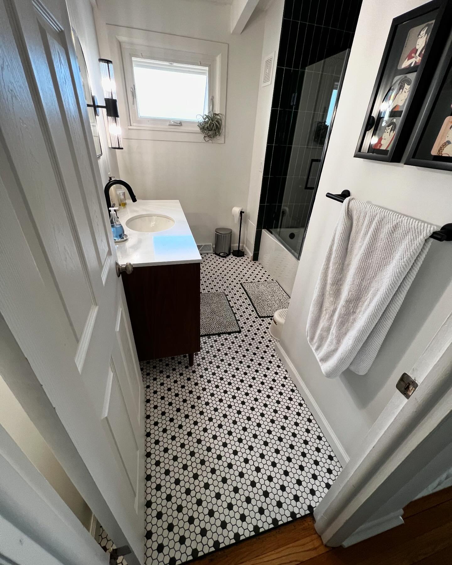 Here&rsquo;s a couple shots of our most recent bathroom remodel, big shout out to @dirtpoorindustries for the collab on this project. You know we love a green tile!