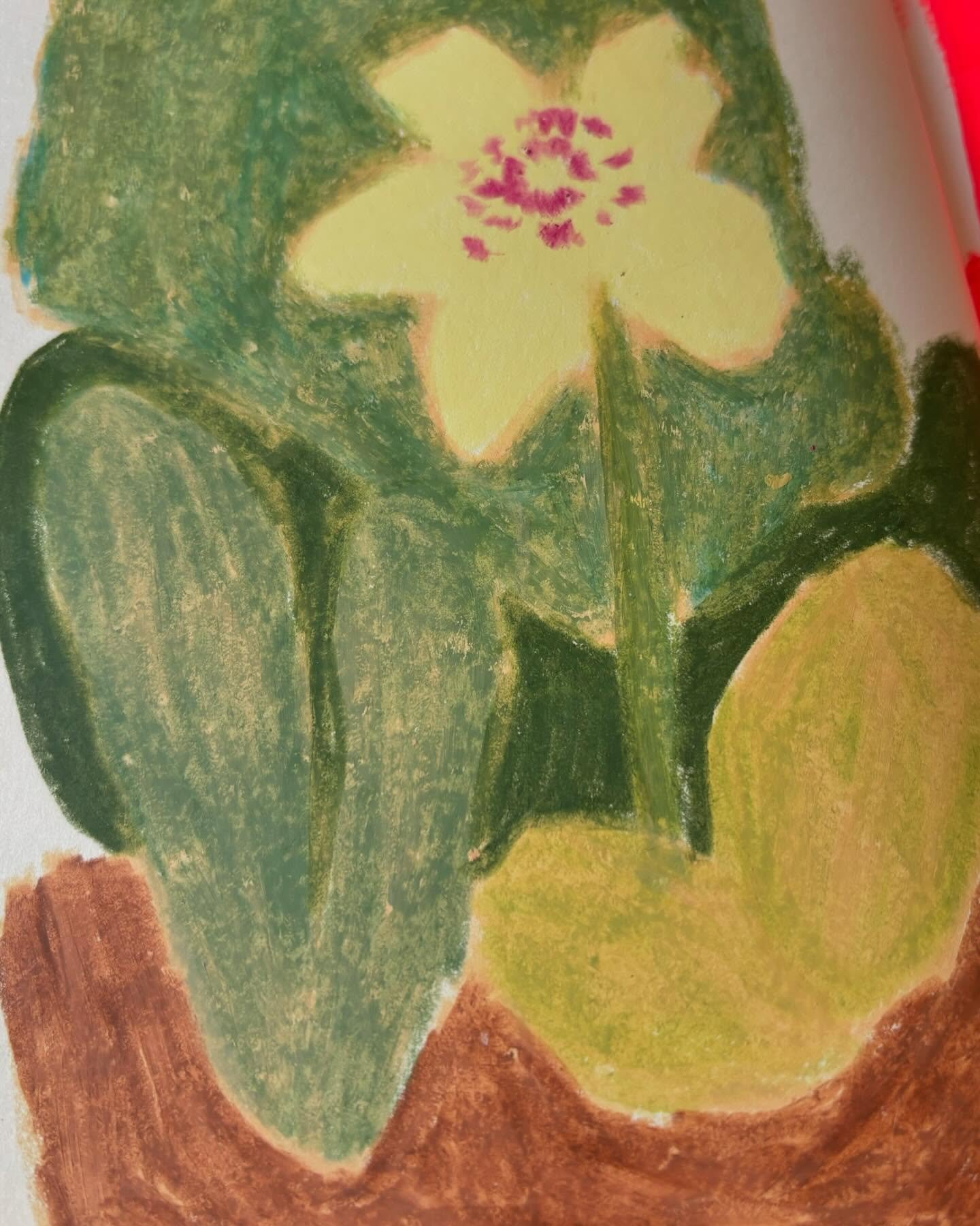 A little sketch to say Hi! 👋🏼

___
#botanicalart #inspiredbynature #contemporaryartist #artistoninstagram #neocolor2 #waxpastels #oilpastel #sketchbookdrawing #folkart #stilllife
