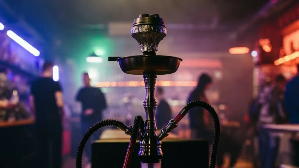 A Hookah- the essential of a smoke shop. Shisa, hoses, and hookah base.