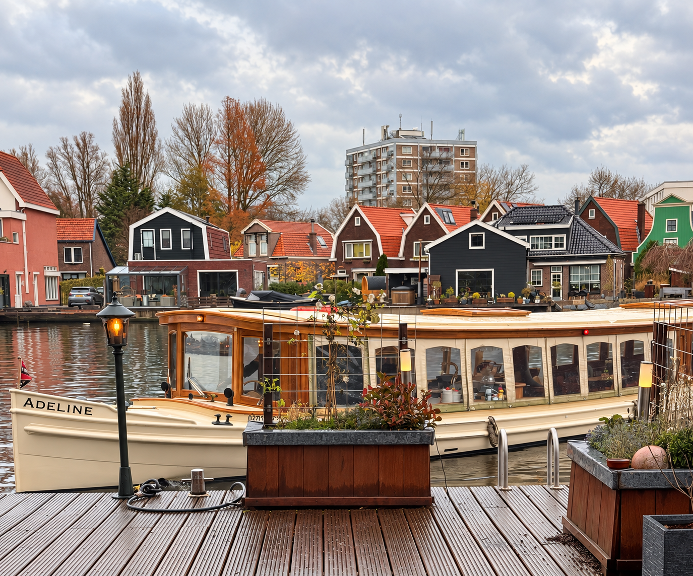 1. Uitvaartboot Adeline voor een laatste tocht over de Zaan in Zaandam