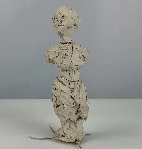 Votive figure I; 2020; air dried kiln fire clay, aluminum wire