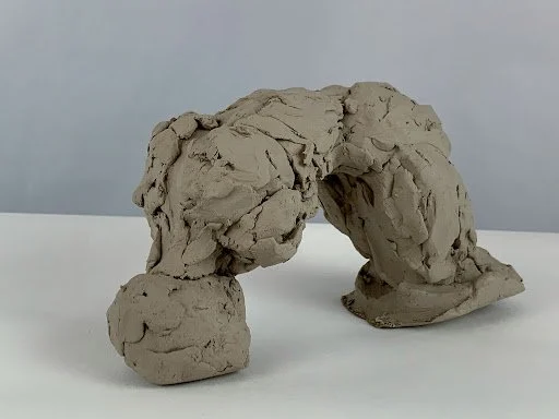 Votive figure IV; 2020; air dried kiln fire clay, aluminum wire