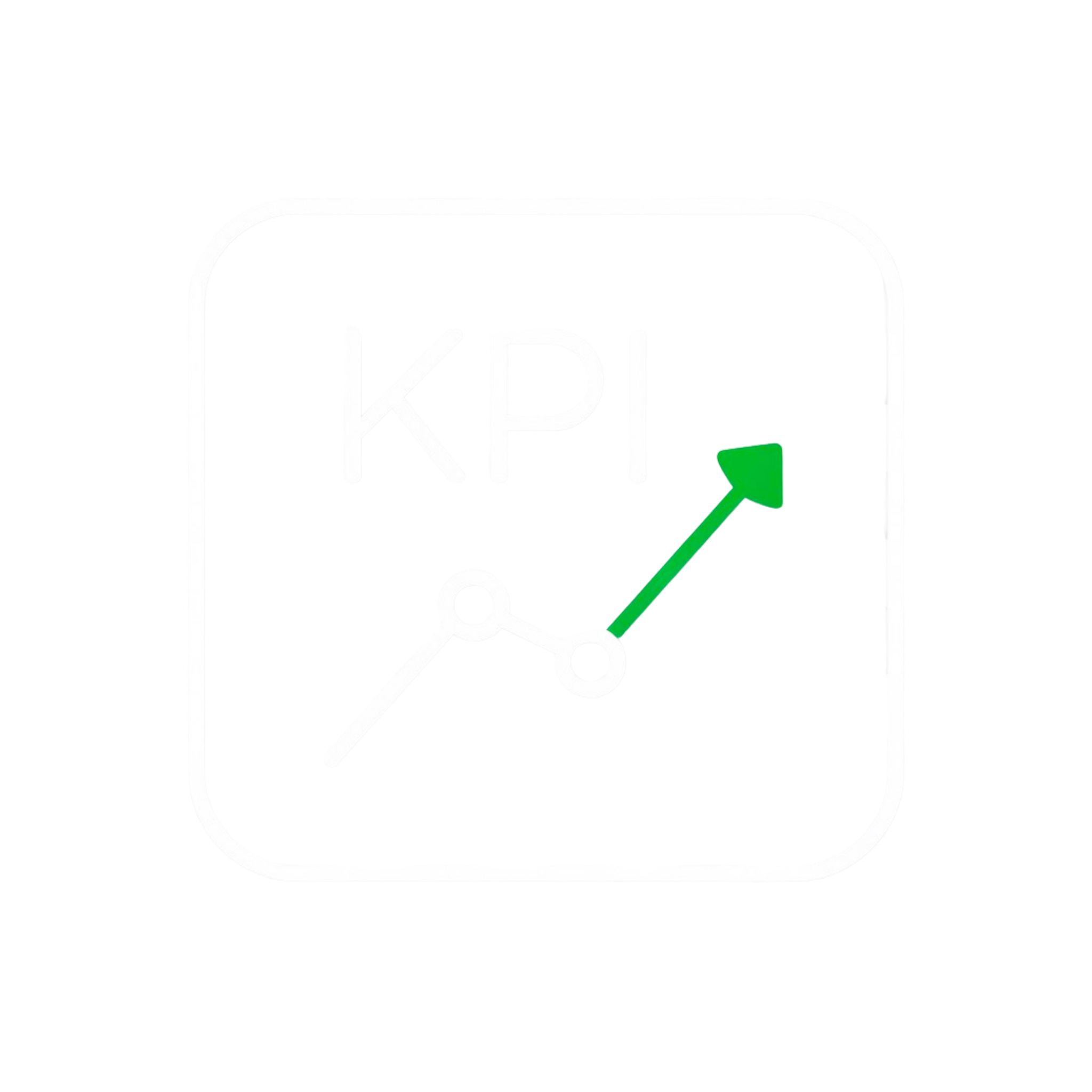 A clock with the letters 'KPI' displayed, showing a rising green arrow indicating growth or progress.