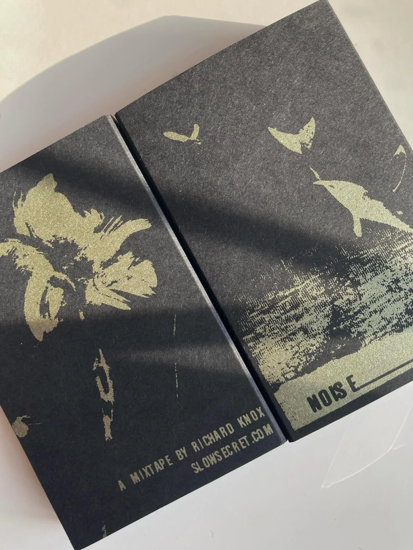 Cassette O Cards.
Metallic gold on heavyweight black stock.