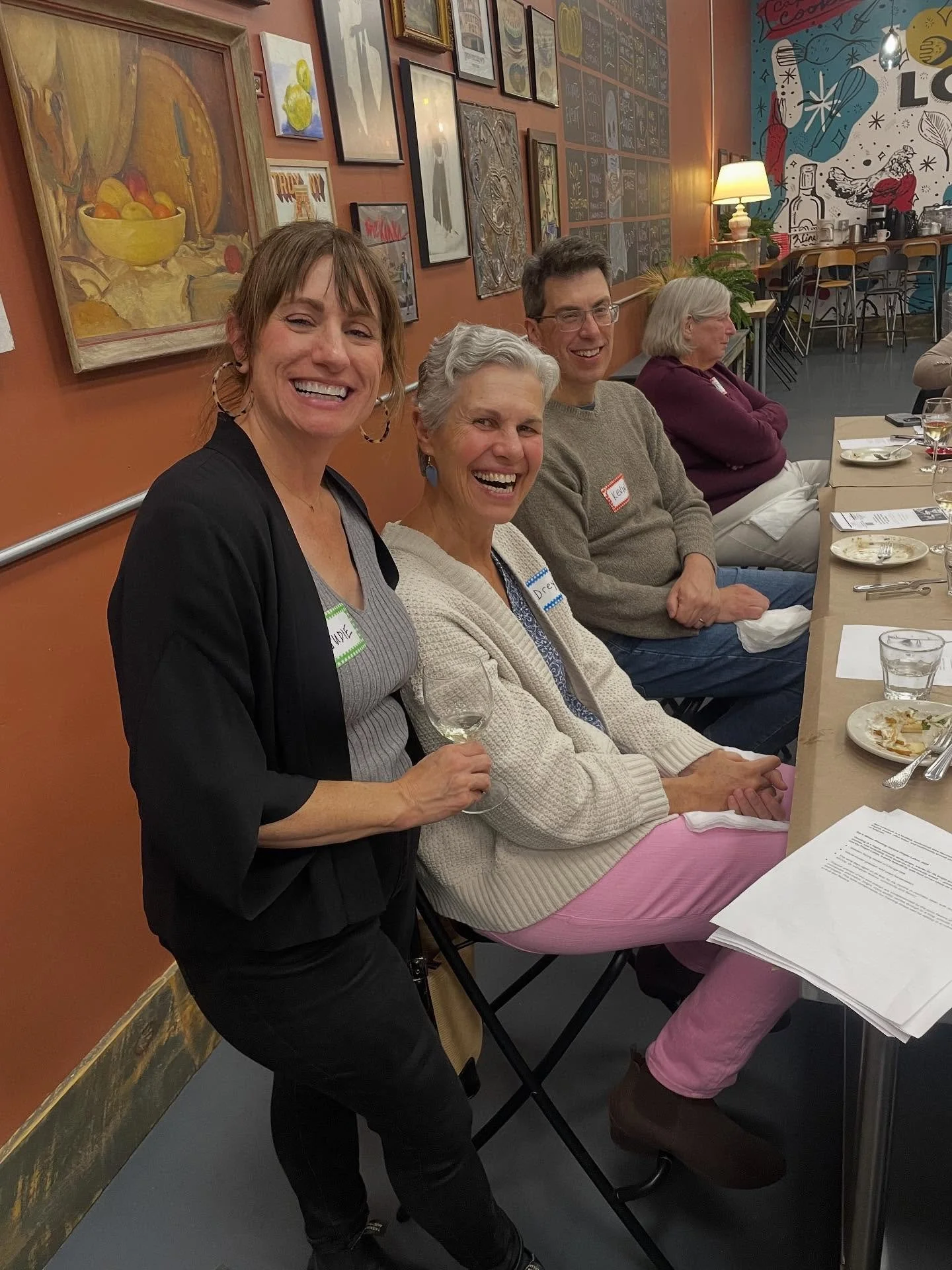Wine, cheese, and smiles all around! 🍷🧀 Thanks to everyone who joined us for Wine + Cheese Club on Friday, 10/17. Join us again on Dec 6 with @Curate518 for a sparkling celebration of Champagne and bubbly wines. Bring a friend&mdash;or make one her