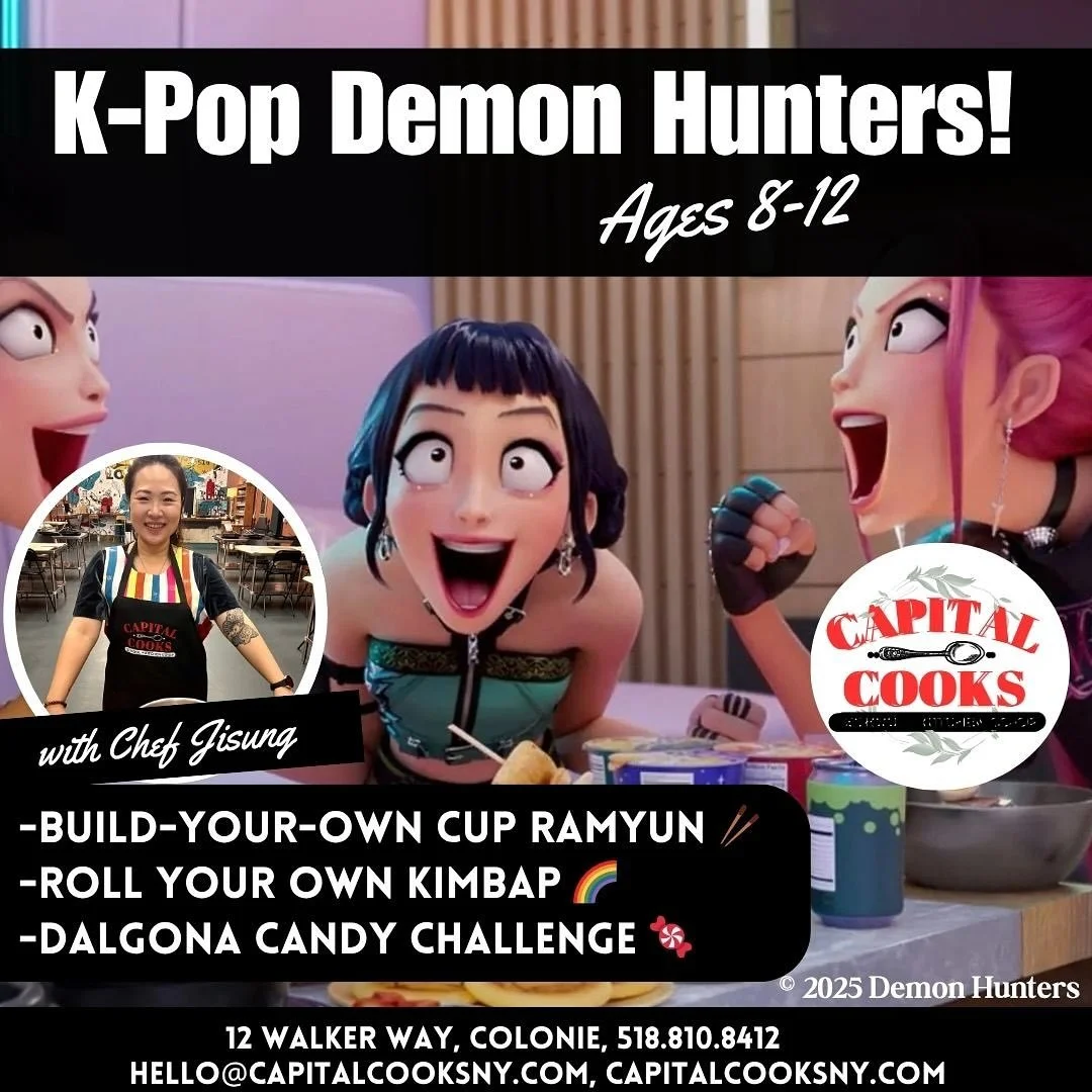 🌟Chef: Jisung Chun
🗓️Date: Sunday, November 9, 2025
⏰Time: 3:00PM-5:30PM
🎟️ $69/person
ⓘGrab your chopsticks, heroes&mdash;it&rsquo;s time to fuel up before the next battle!
In this fun, hands-on class, kids become K-Pop Demon Hunters in-training 
