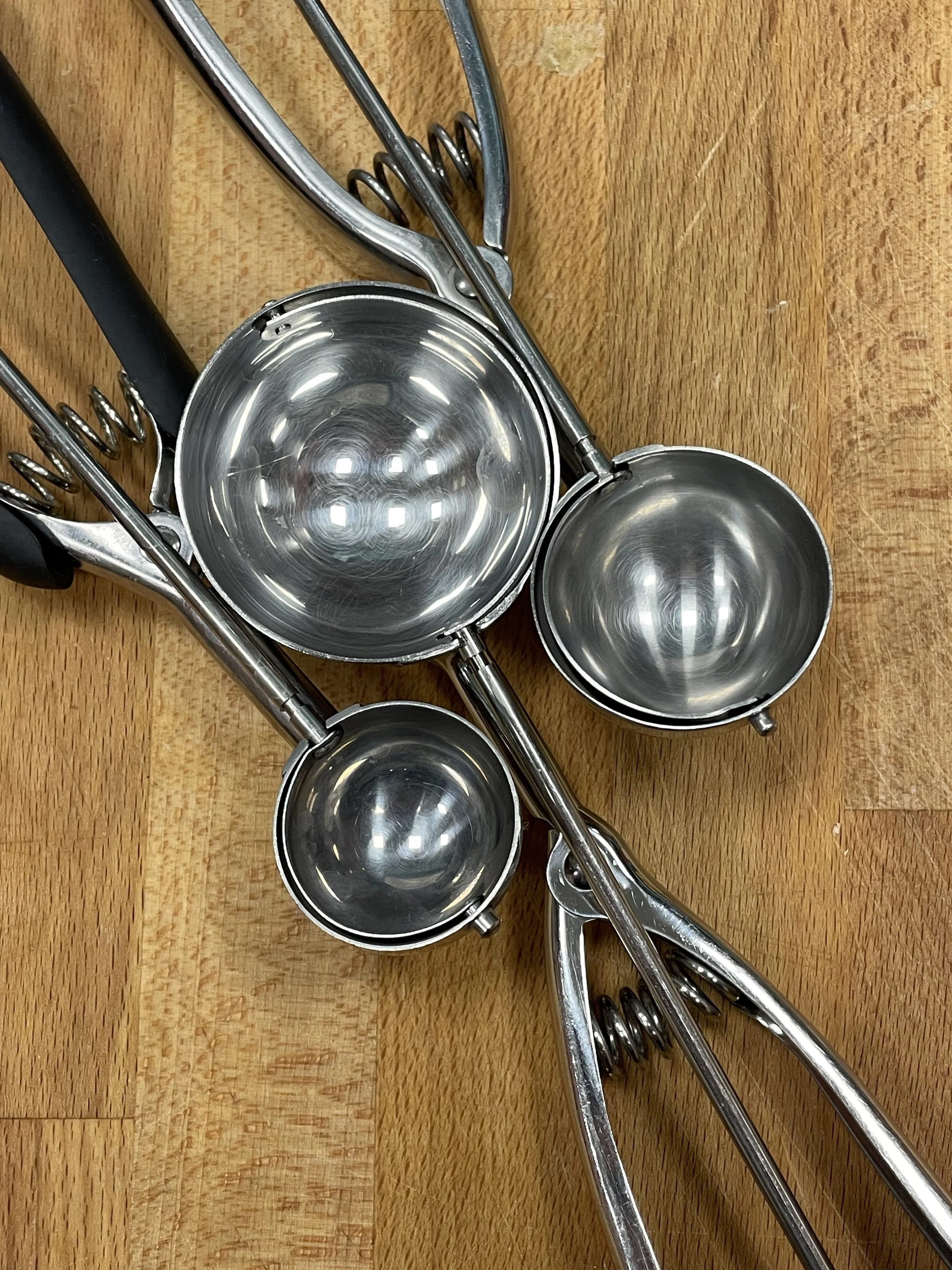 Ice cream scoops are essential in my kitchen.