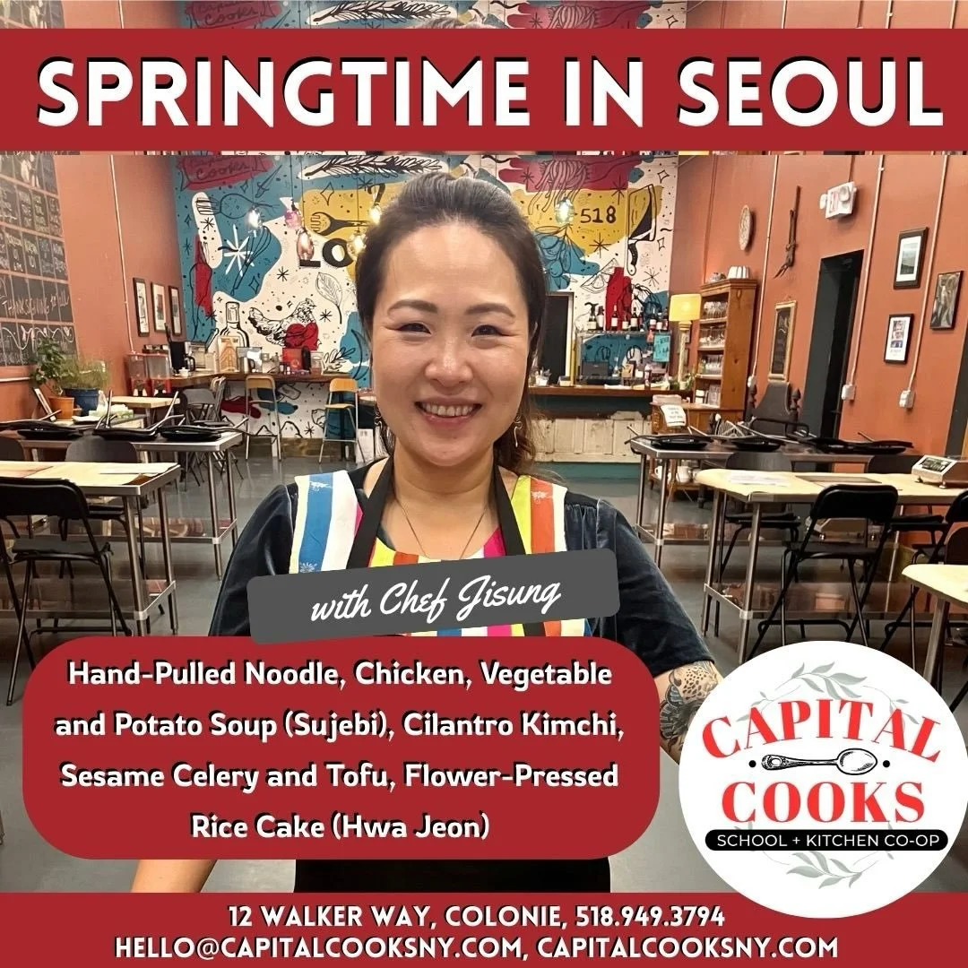 🎟️$89.00
🌟Chef: Jisung Chun 🗓️Date: Saturday, April 11, 2026 ⏰Time: 5:00PM-7:30PM 🥢Celebrate the beginning of spring like they do in Korea: with a warm, hearty hand-pulled chicken, potato and vegetable noodle soup and the bold kick of cilantro ki