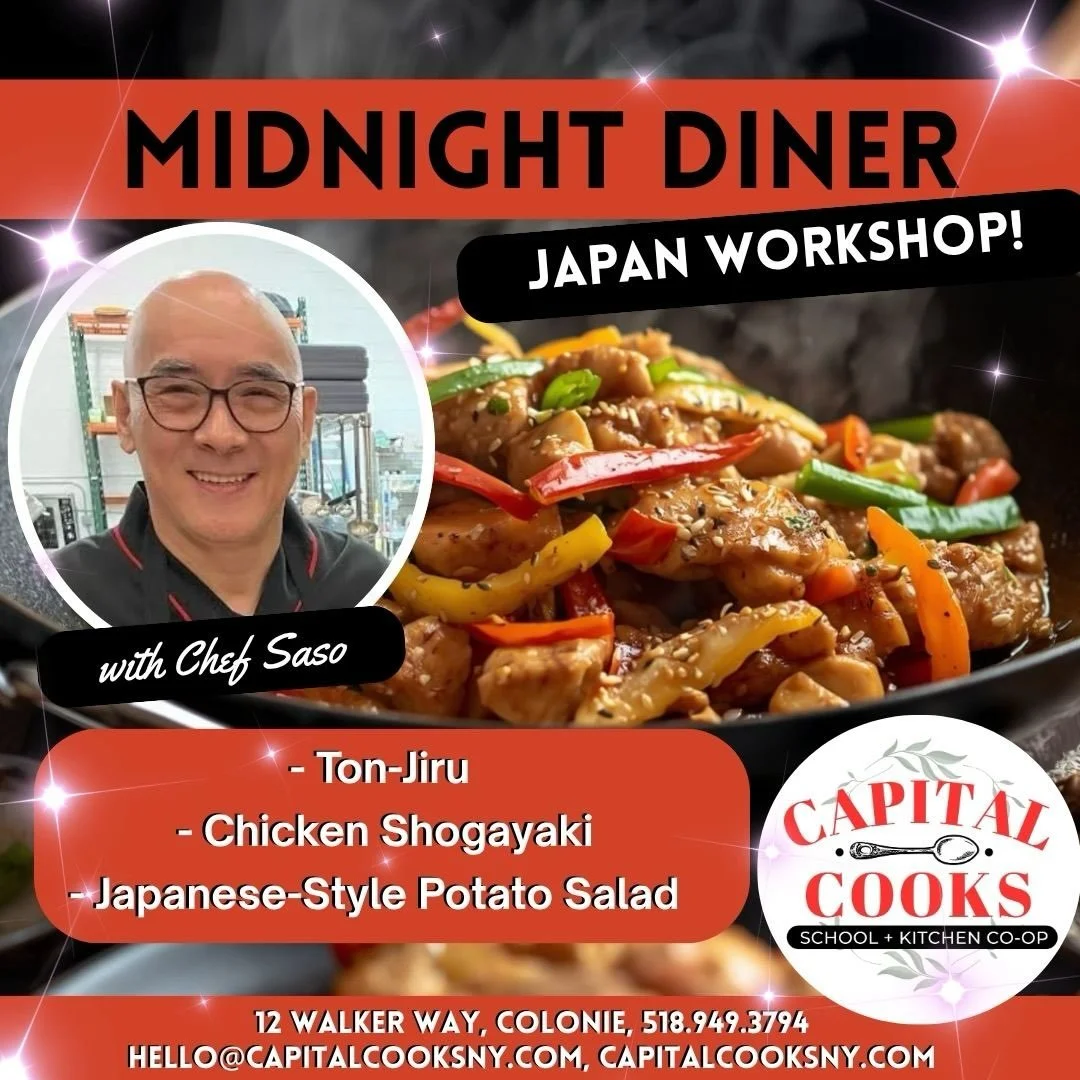 🍜 Calling all Midnight Diner fans! 🥢
⏰ Wednesday, August 5, 6PM-8:30PM

🍜Step into the cozy world of Tokyo&rsquo;s favorite late-night eatery! Join us for an immersive, hands-on cooking class with Chef Saso as he guides us through cult classics st